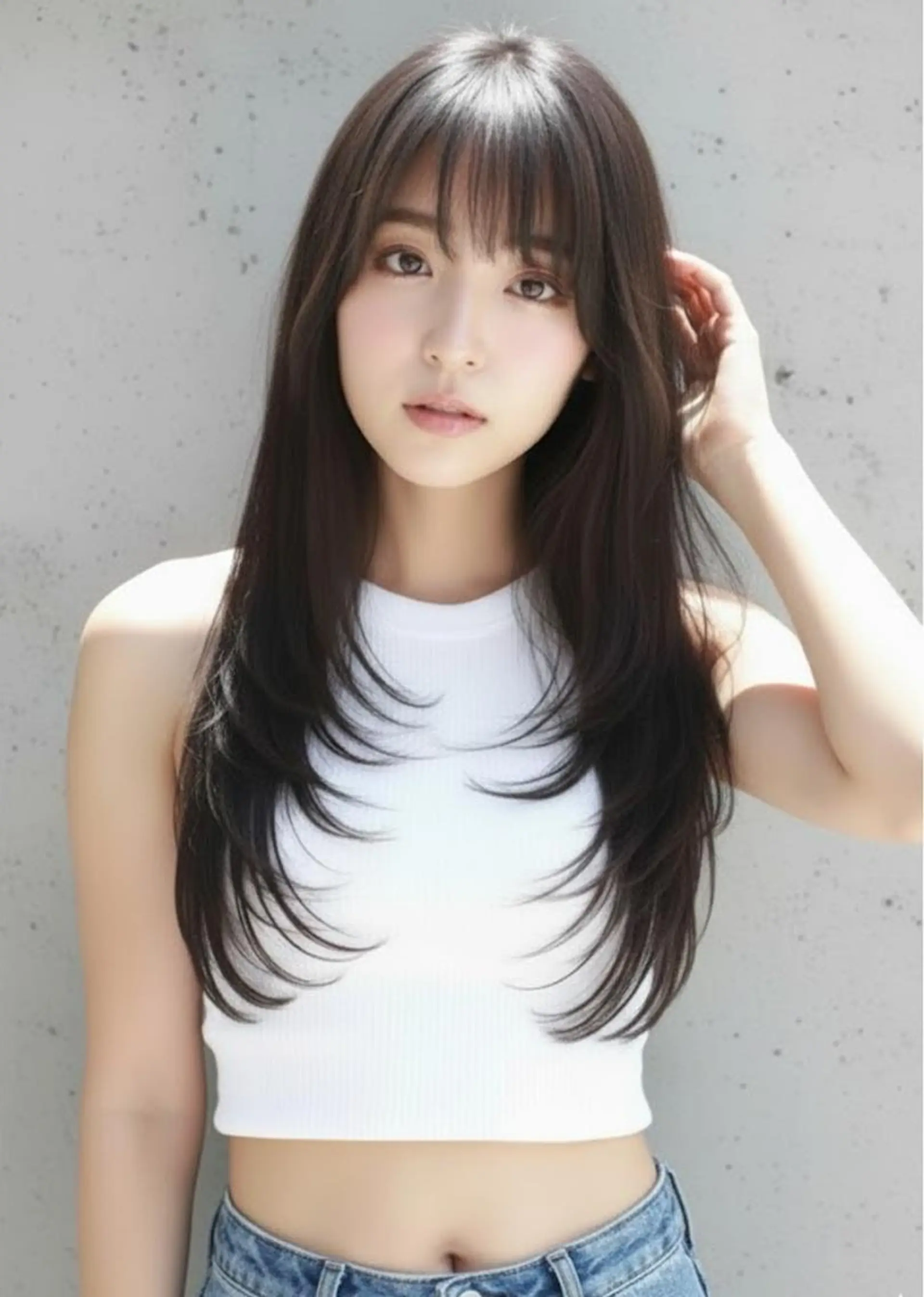 ロング カラー ブラウンカラー ダークブラウン レイヤーカット カット ヘアカラー 縮毛矯正 ヘアサロンM渋谷 カットカラーブリーチのヘアスタイル