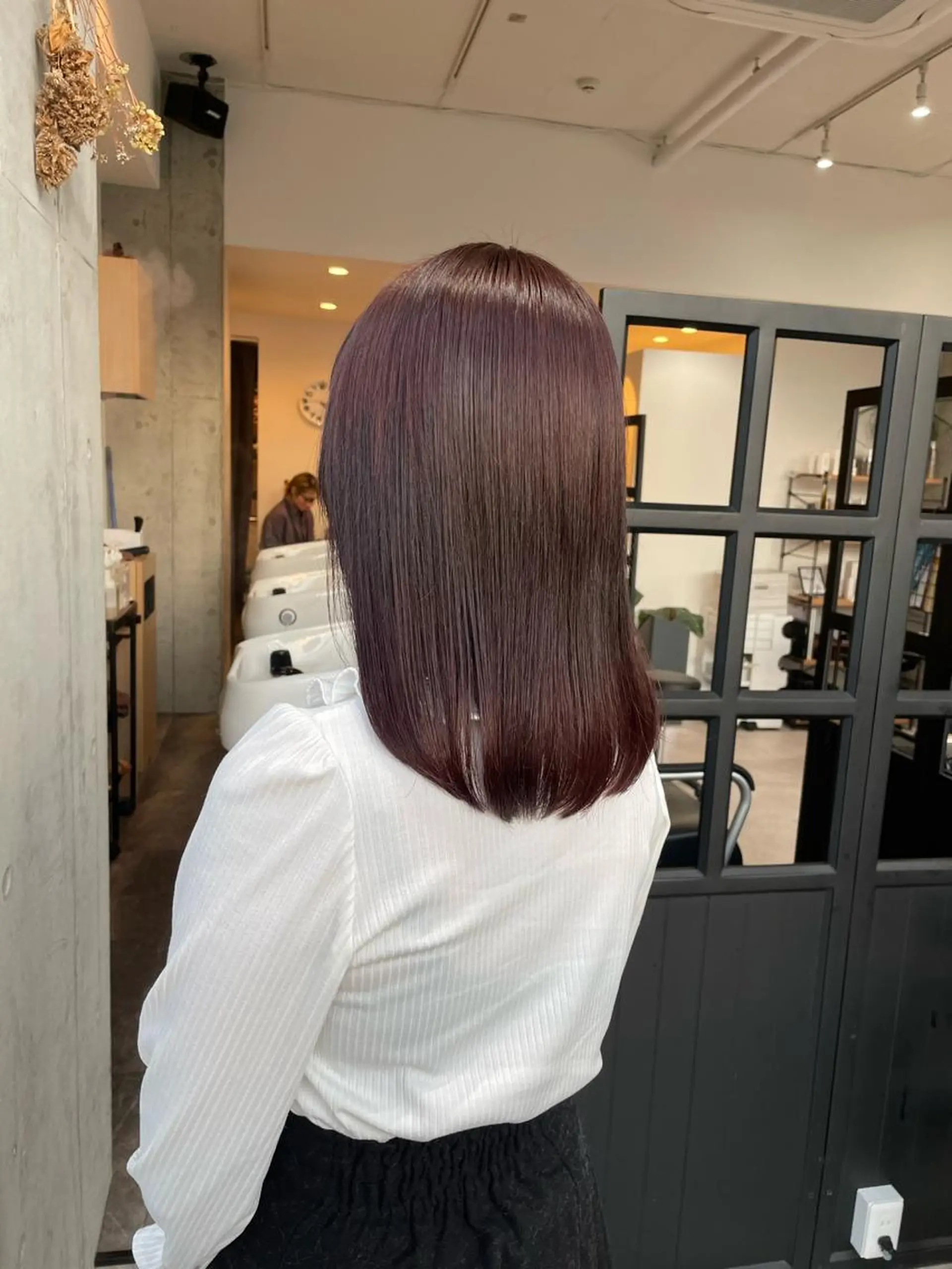 ミディアム ヘアカラー ✨透明感カラー/縮毛 恵比寿HAYATO✨のヘアスタイル