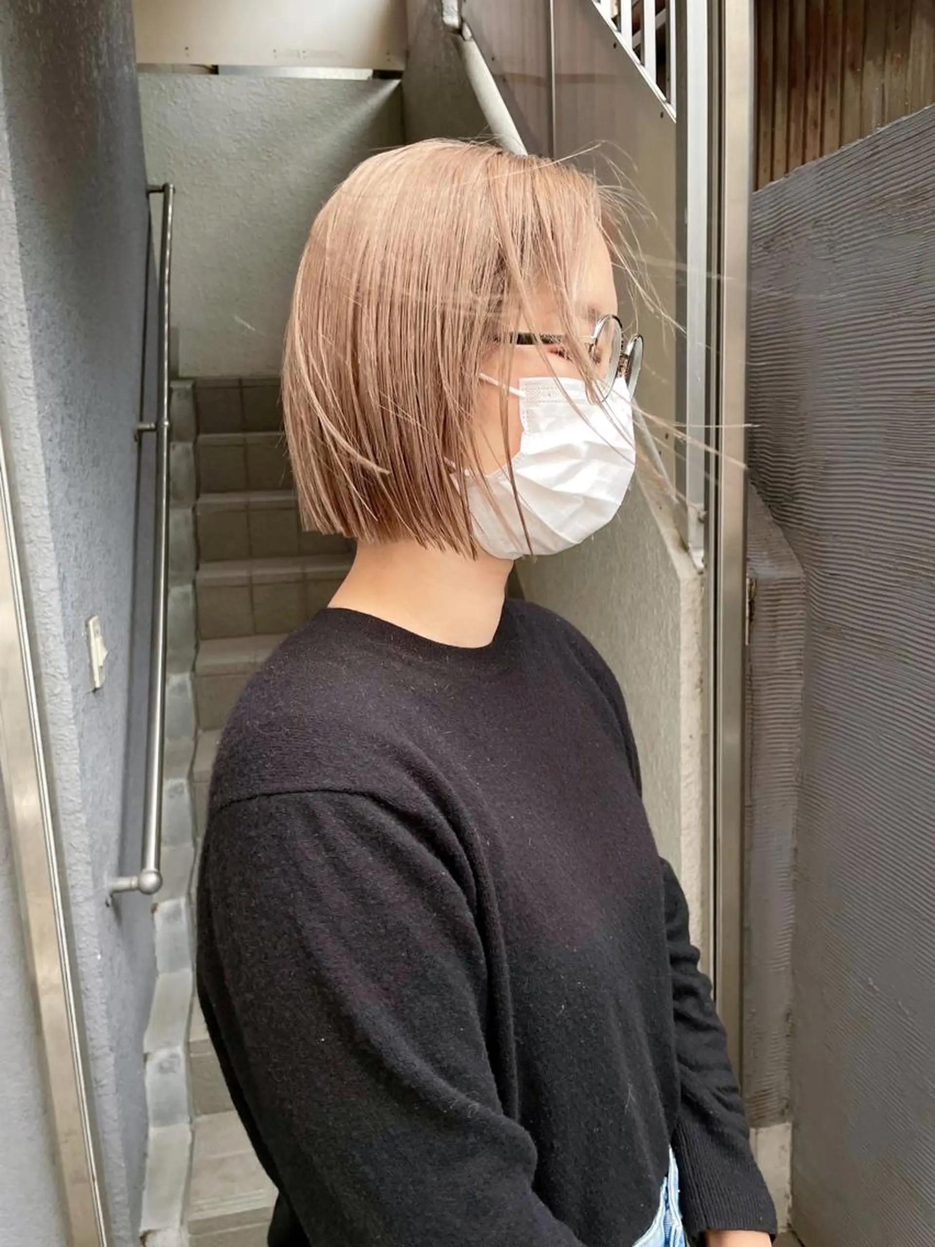 ミディアム カラー ベージュカラー ラテベージュ ミルクティーラテ ボブ/縮毛矯正 🌟梅田盛一🌟のヘアスタイル