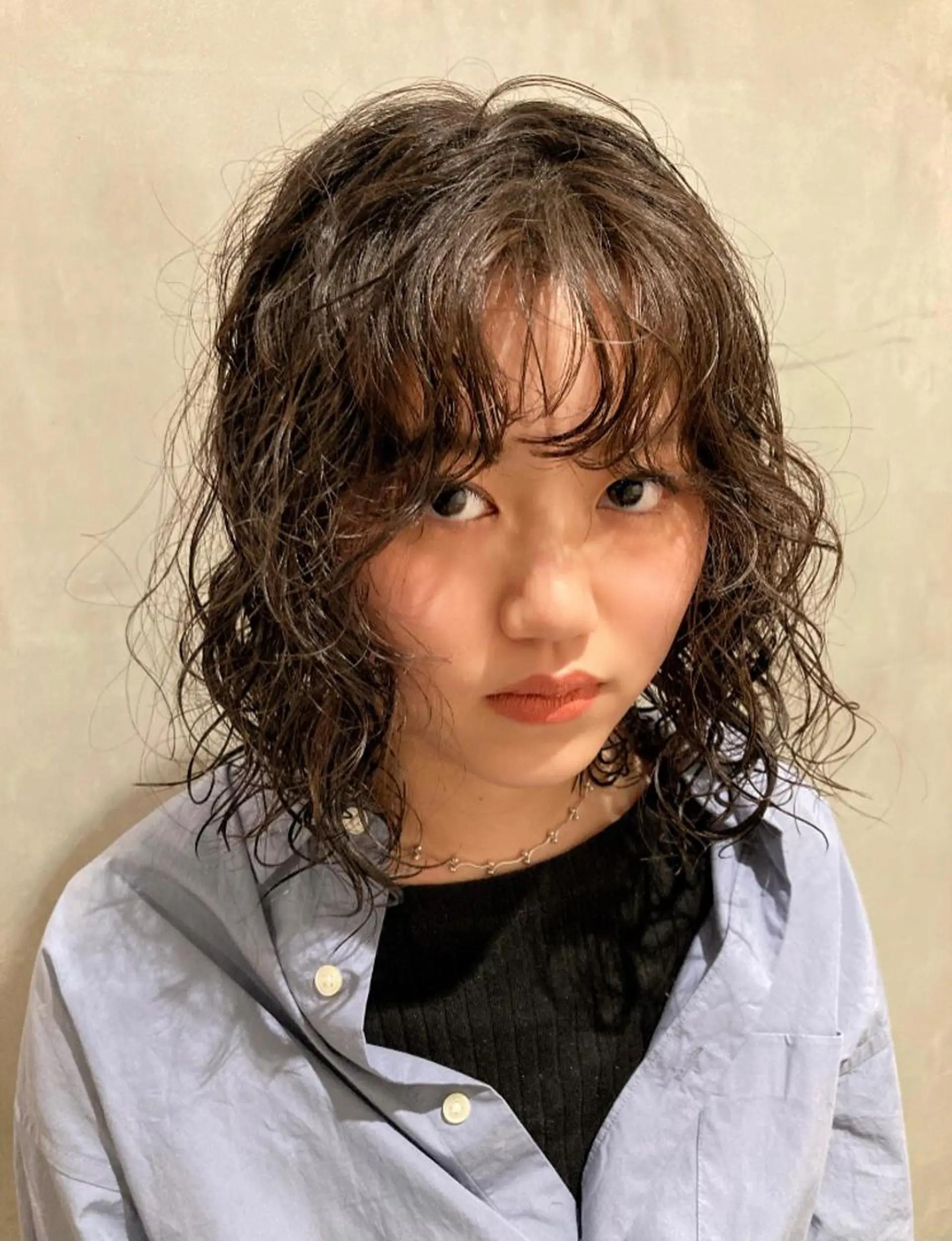 ミディアム パーマ 🛑柔らか透明感 カラー🛑大谷のヘアスタイル