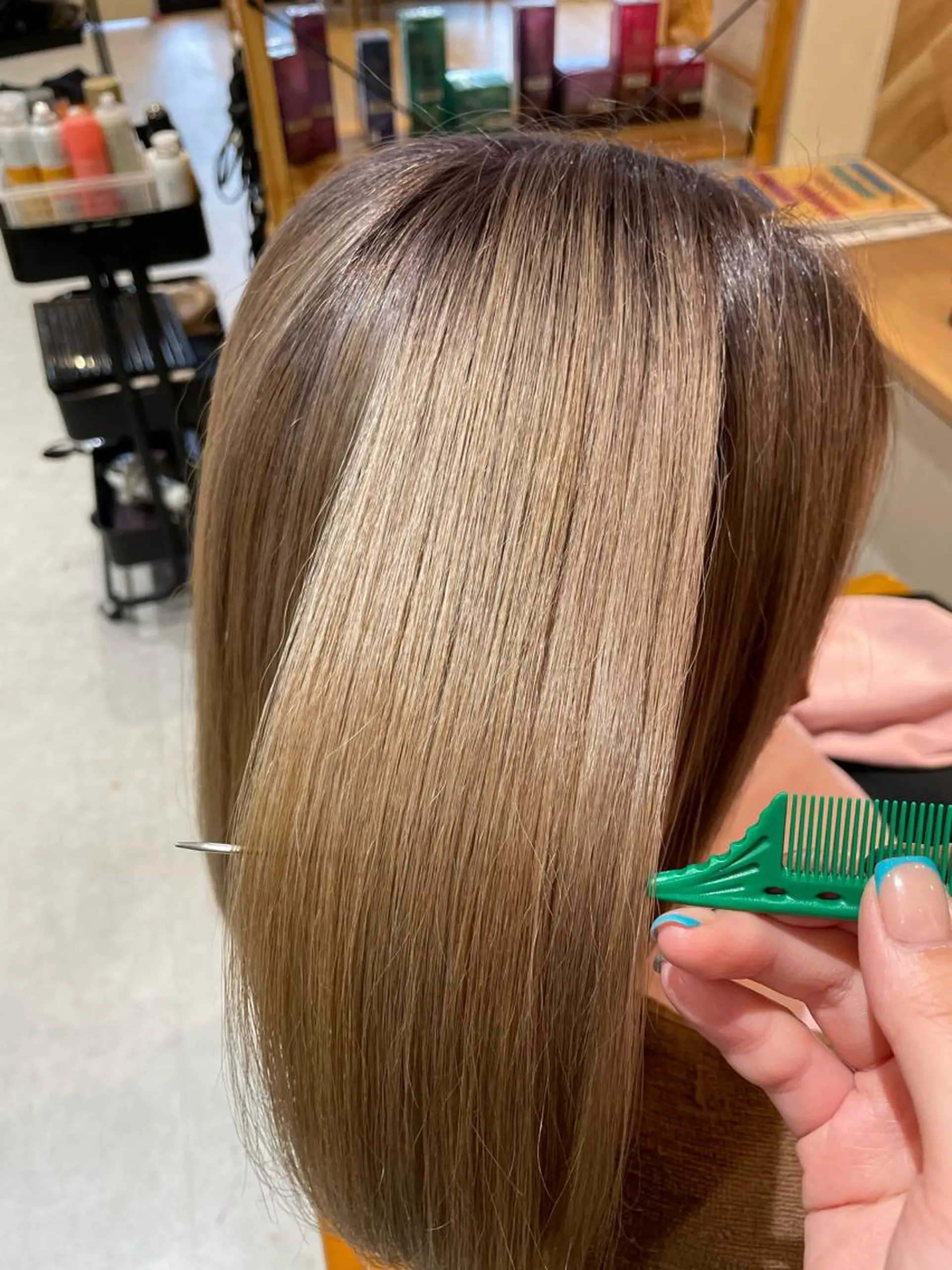 ミディアム ヘアカラー 中田 サヤカのヘアスタイル