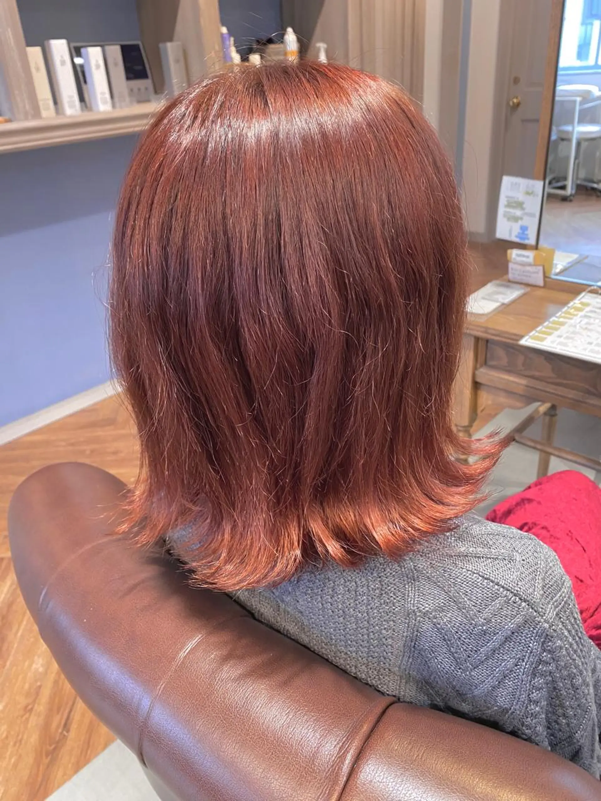 ミディアム カラー カシス イルミナカラー オレンジ カット ヘアカラー トリートメント 美髪・髪質改善 有田怜平のヘアスタイル