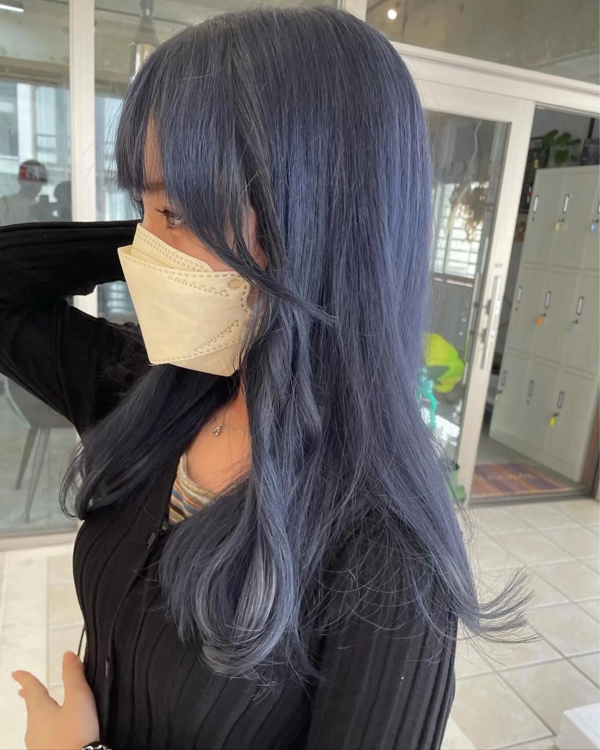 ロング アッシュ 韓国風カラー ボブ ハイライト 韓国風ヘア andKおもろまち店 艶ダブルカラー✨のヘアスタイル