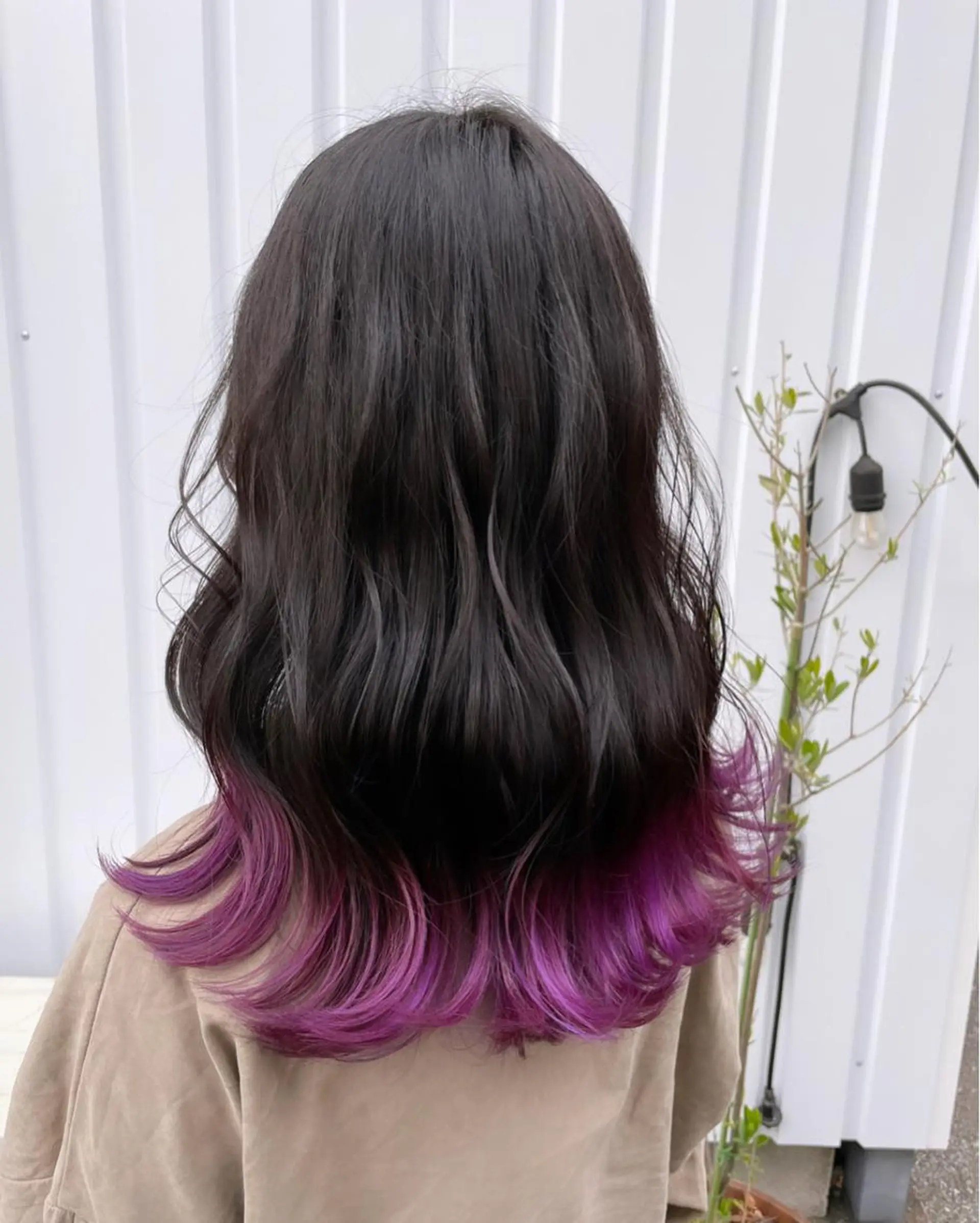 ロング パープルカラー ヘアカラー 近藤 楓花のヘアスタイル