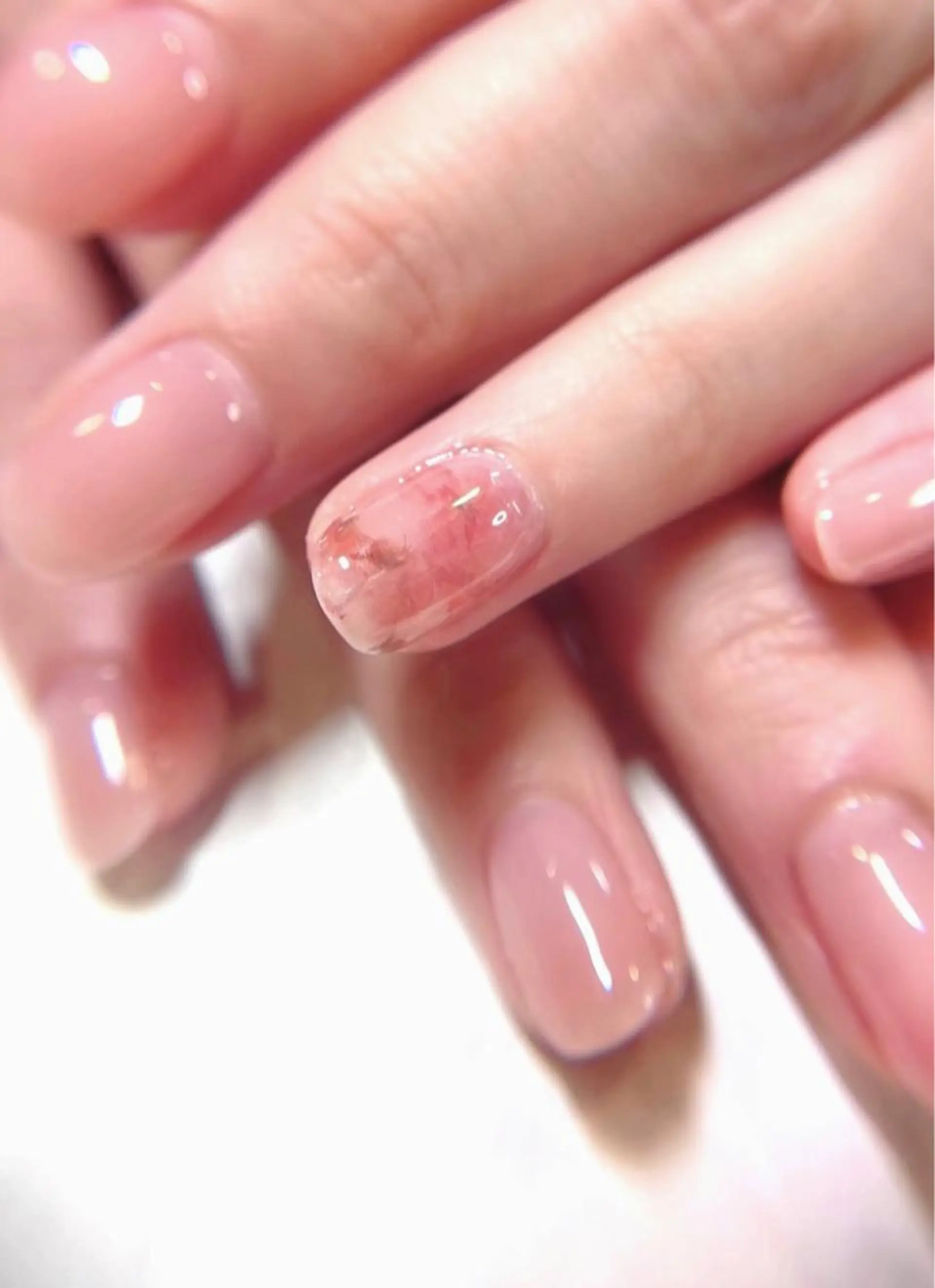 ネイル 桜ネイル ジェルネイル ワンカラーネイル パラジェル ピンク PRIMO<マツパ> 原宿/明治神宮前のマツエク・マツパデザイン