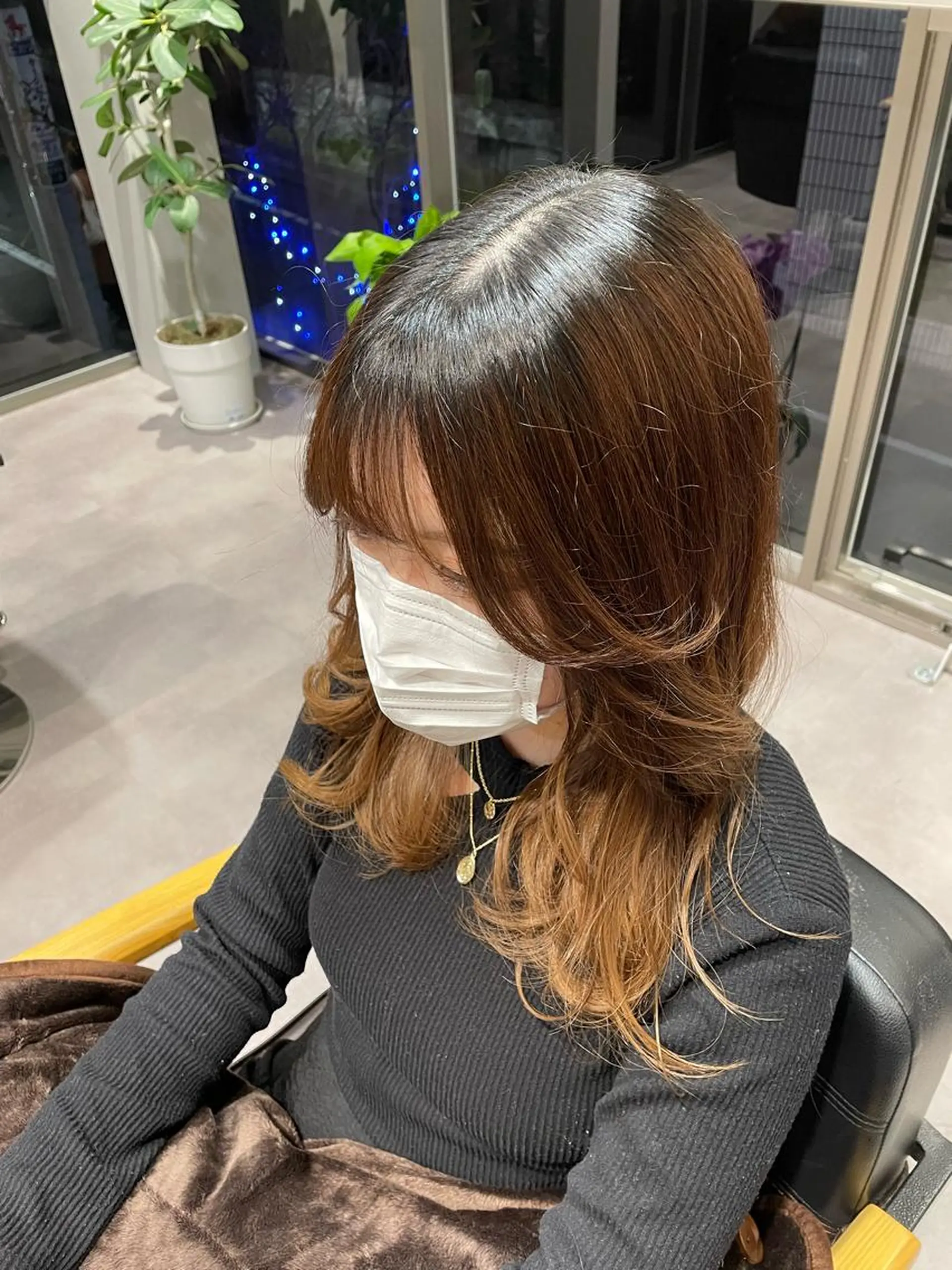 セミロング アッシュ 韓国風カラー ボブ 髪質改善 韓国風ヘア 韓国風/オシャレ /縮毛矯正/滝口琴未のヘアスタイル