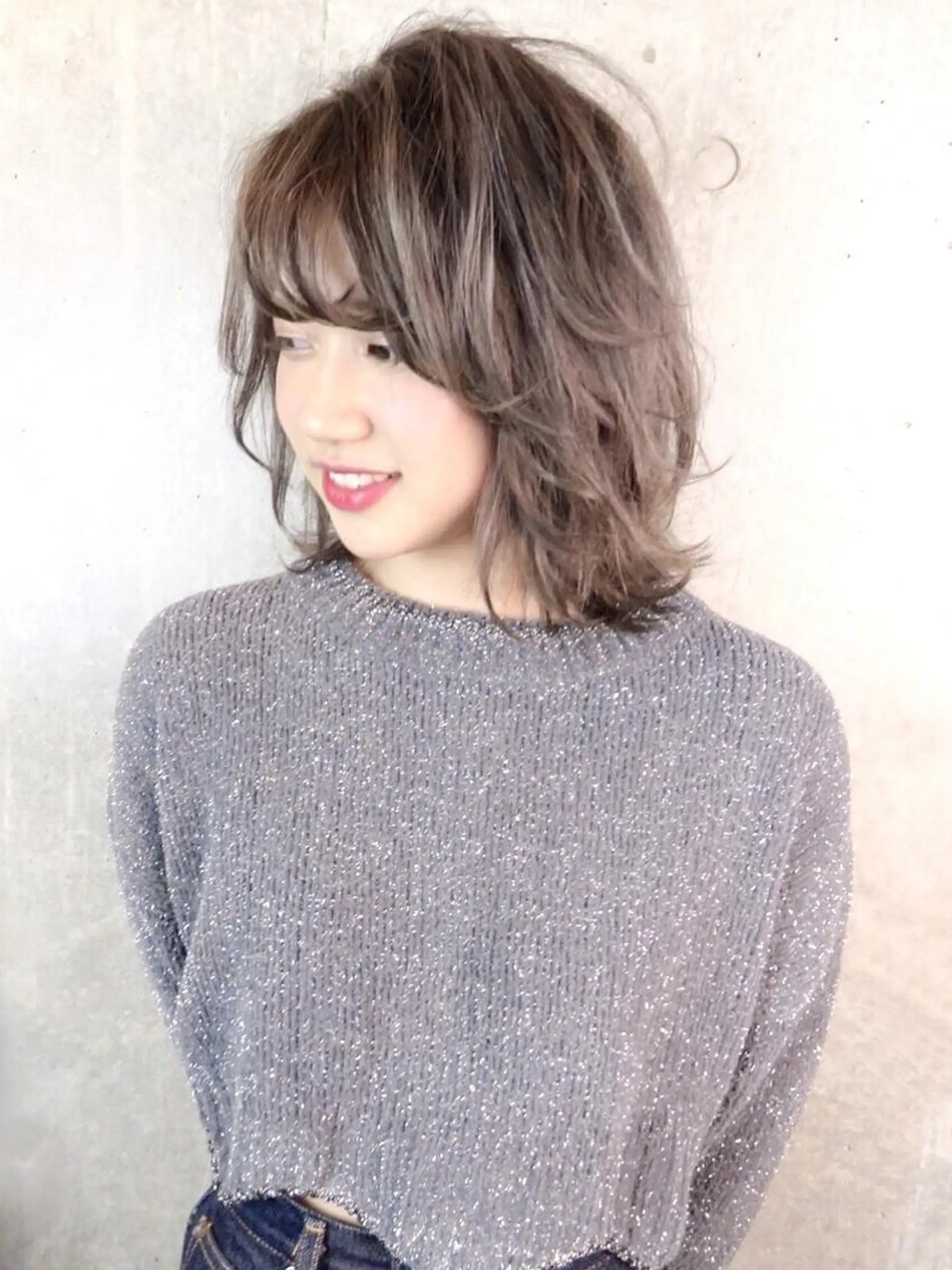 ミディアム ハイライト 白髪ぼかし×デザイン 🕊️🫧ホウジョウのヘアスタイル