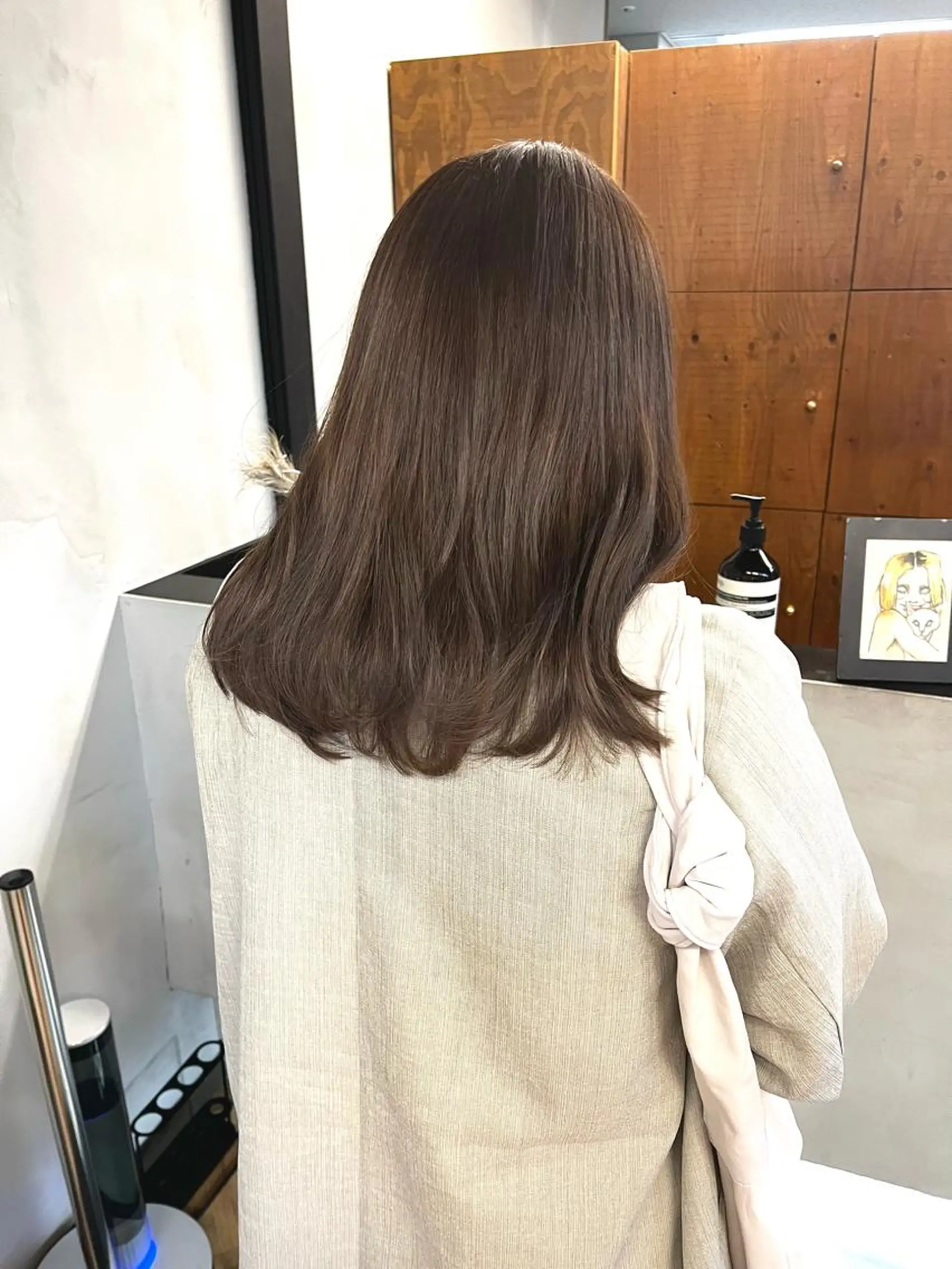 セミロング カラー ブリーチ ダブルカラー ブリーチなしカラー ena/ブリーチなし 透明感・レイヤー🎀のヘアスタイル