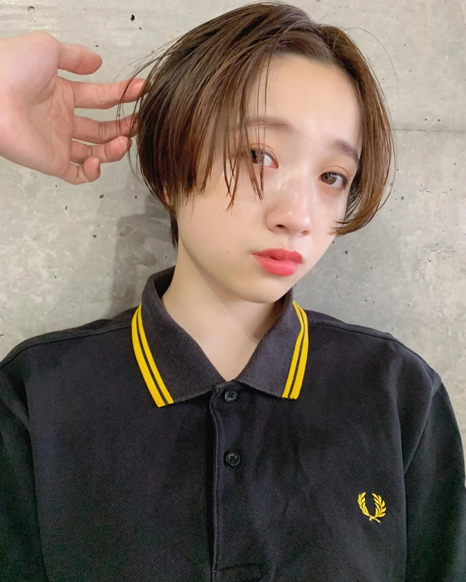 ショート カラー ボブパーマコテ巻き風 パーマNo1深江秀平のヘアスタイル