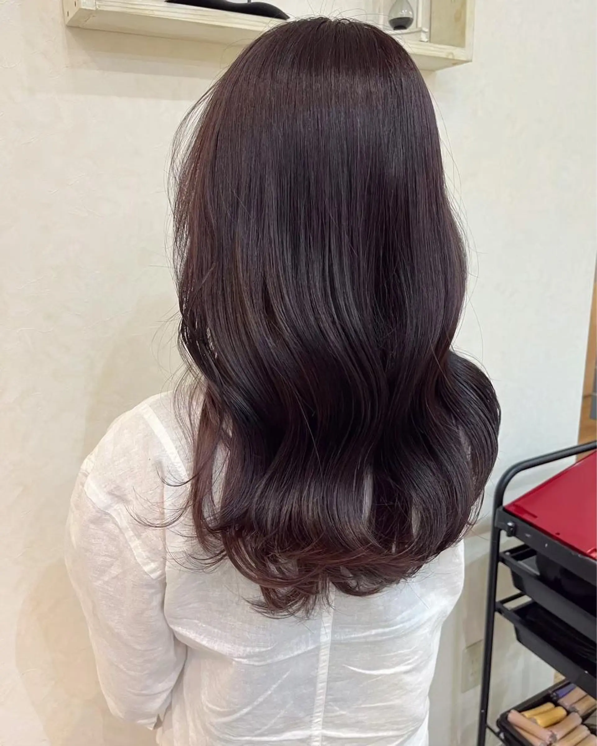 セミロング カラー パーマ アディクシーカラー アッシュ バレイヤージュ ベージュカラー ブリーチ N° +aero 横浜のヘアスタイル