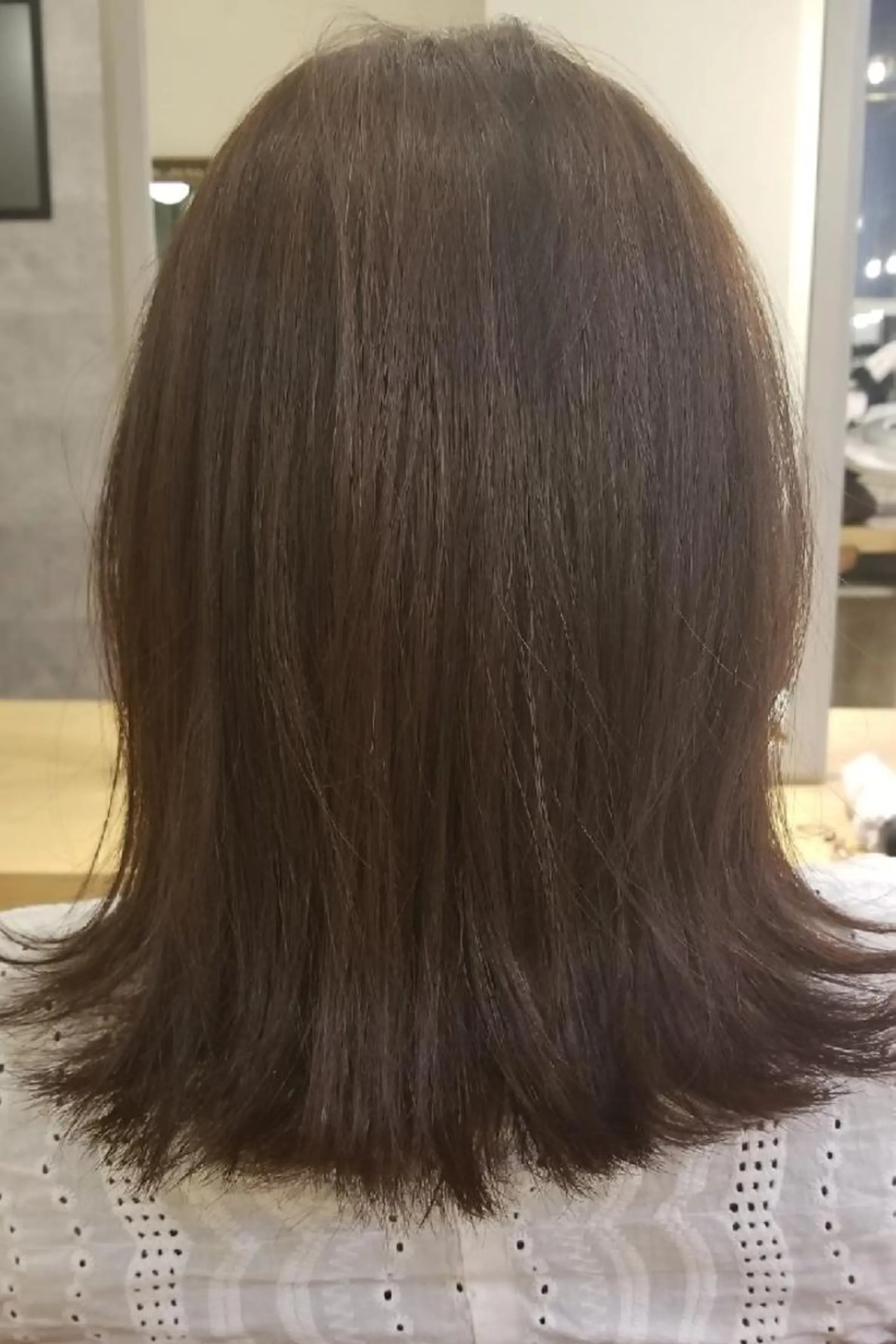 ミディアム カラー パーマ ばんの かすみのヘアスタイル