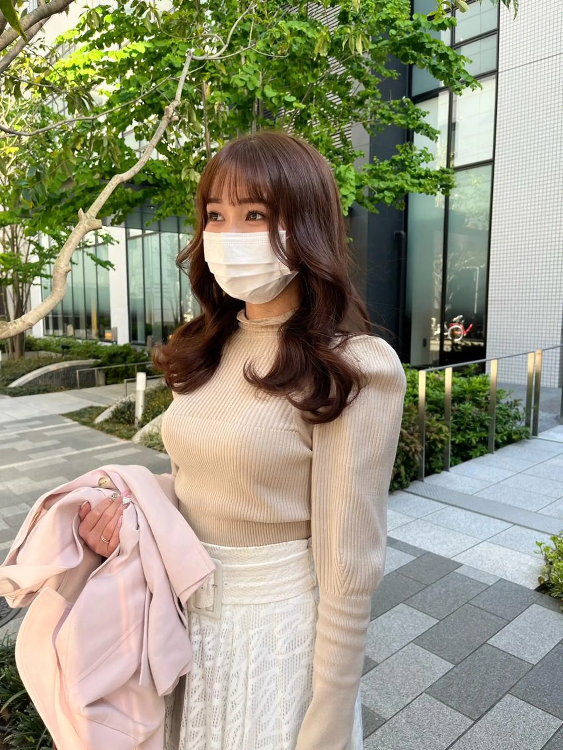 ロング カラー ヘアアレンジ ブリーチ ブラウンカラー ブリーチなしカラー 韓国風ヘア レイヤーカット 心斎橋🤍韓国風🤍 Mamiのヘアスタイル