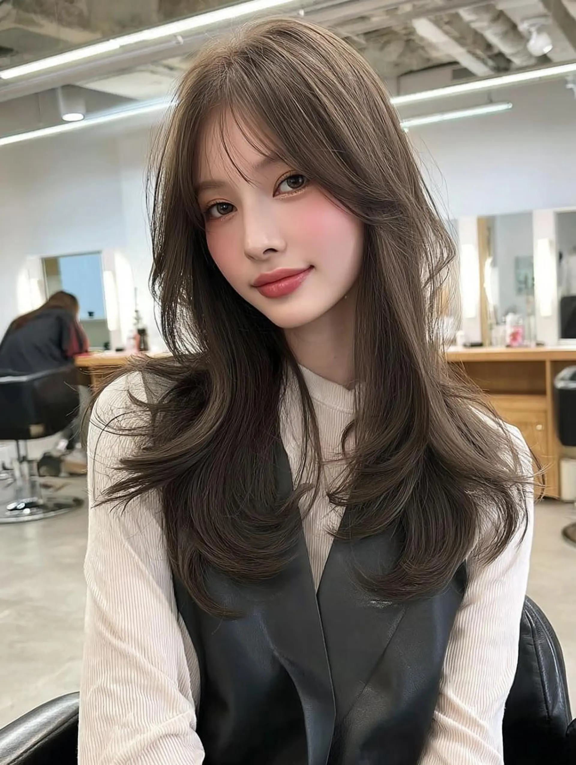 ロング 髪質改善 縮毛矯正 トリートメント 酸熱トリートメント カット ヘアカラー トリートメント 髪質改善/艶カラー /透明感/石田桃子のヘアスタイル