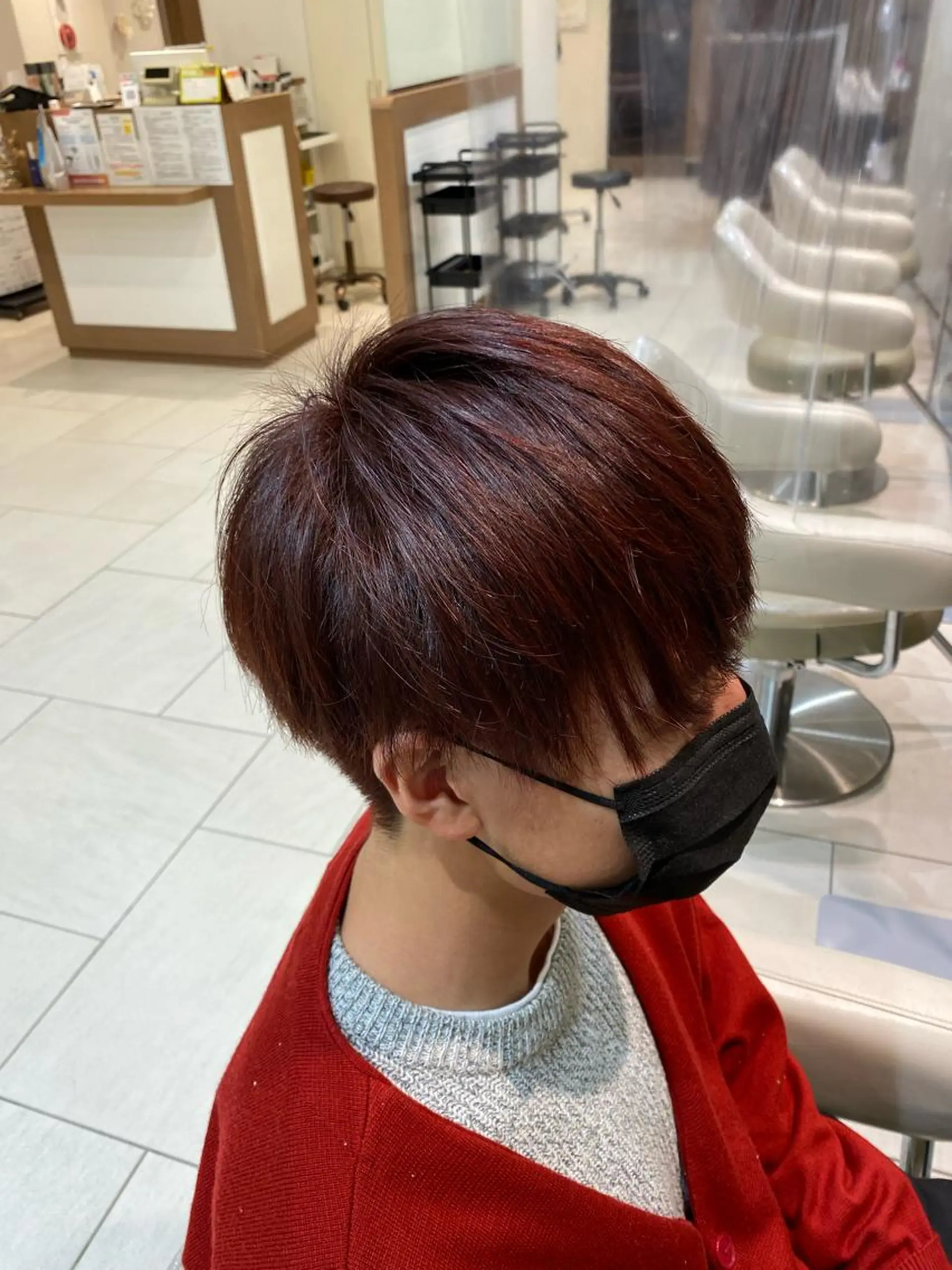 カラー メンズ ブラウンカラー レッドカラー 縮毛矯正 滝沢尚起のヘアスタイル