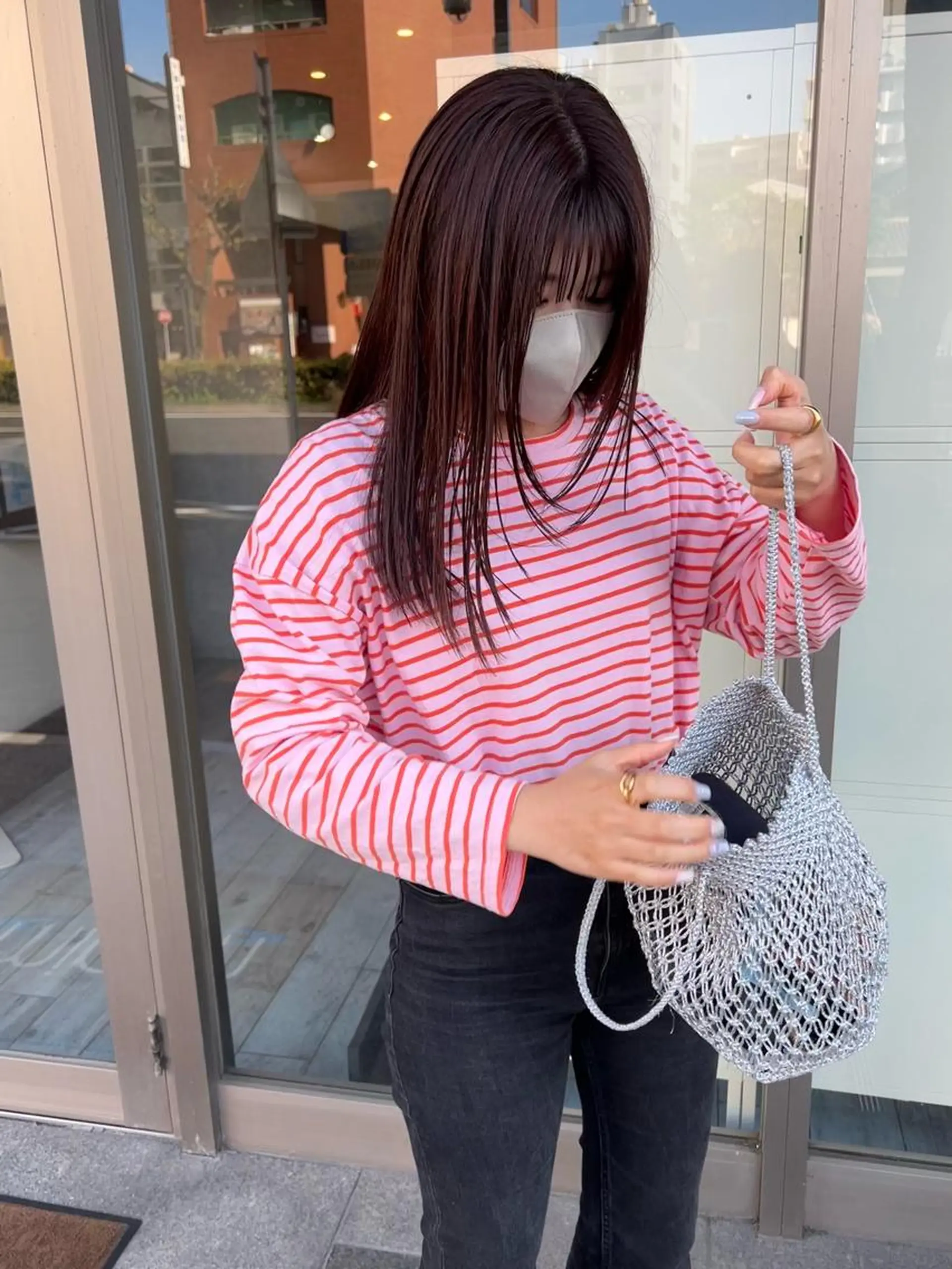 セミロング カラー ブラウンカラー ピンクカラー ピンクブラウン 顔まわりレイヤー 顔周りカット ｲﾁｶﾜ ﾐｵ/ minim hairのヘアスタイル