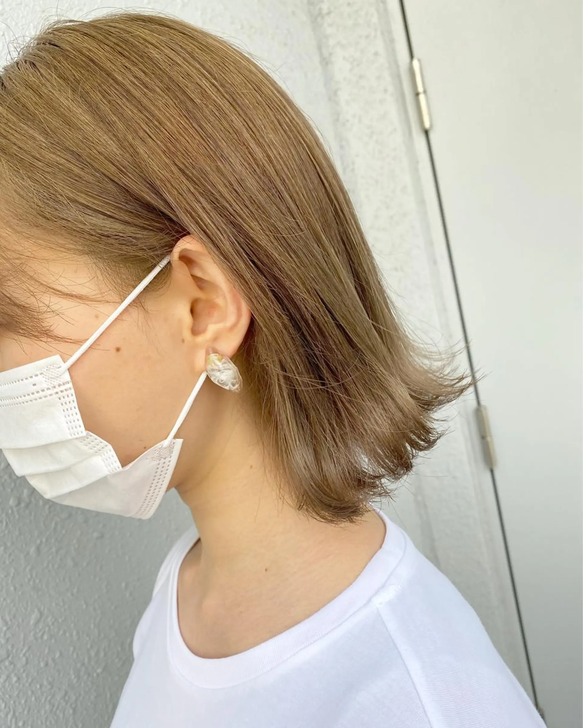 ミディアム カラー ブリーチ カット ヘアカラー トリートメント 後藤紗英/髪質改善 /オリーブベージュのヘアスタイル
