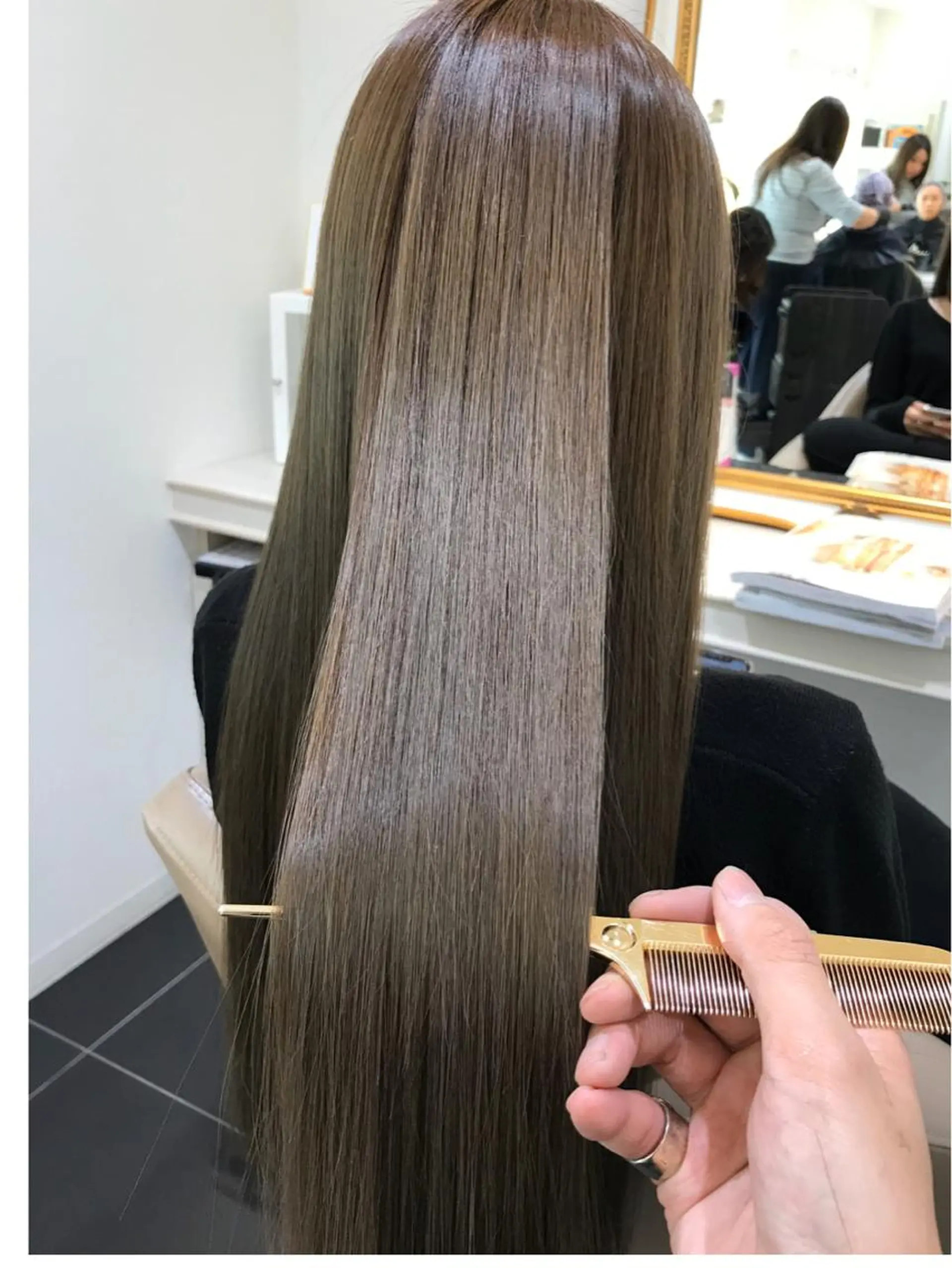 ロング カラー イルミナカラー 髪質改善 カット ヘアカラー 山崎俊輔/髪質改善 /バレイヤージュのヘアスタイル