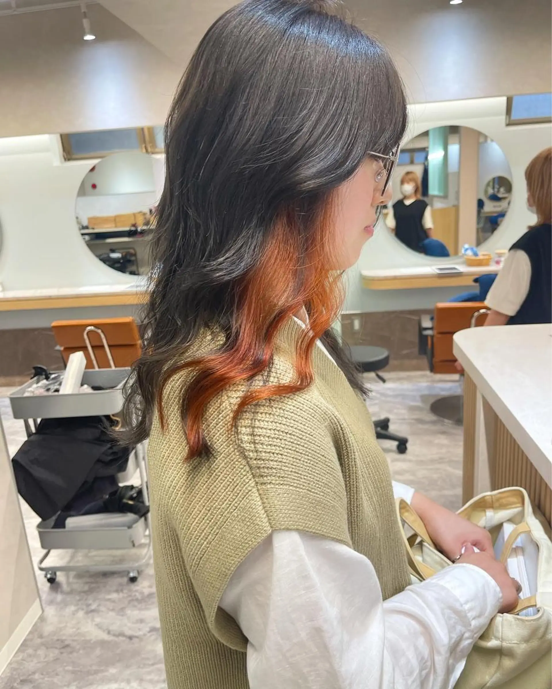 セミロング カラー ヘアアレンジ ヘアカラー 早瀬裕之 パーマのヘアスタイル