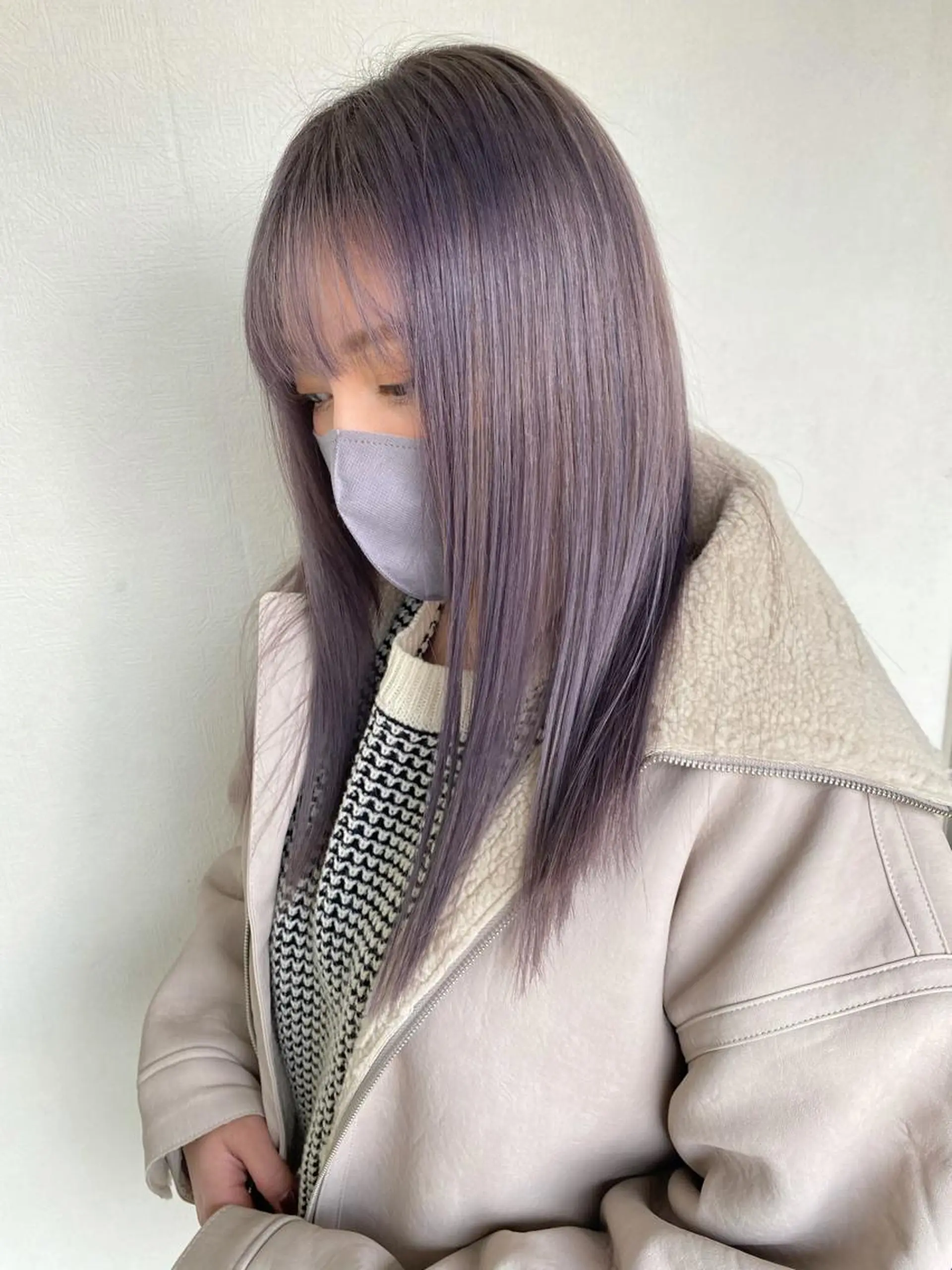 ロング カラー ラベンダーカラー いち かのヘアスタイル