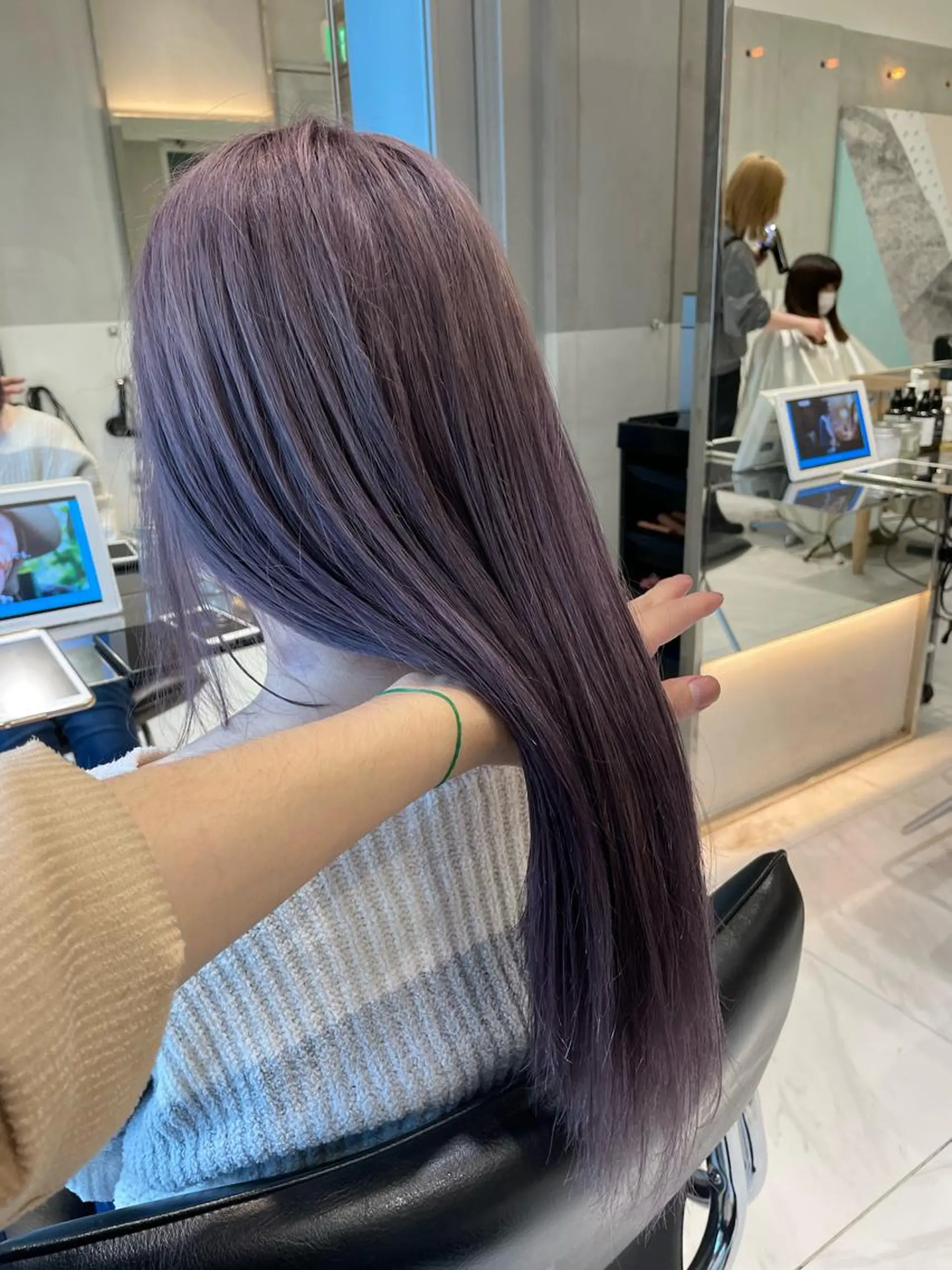 ロング ヘアカラー トリートメント ヘッドスパ ヘアセット オリーブ カラー✨有坂映哉のヘアスタイル
