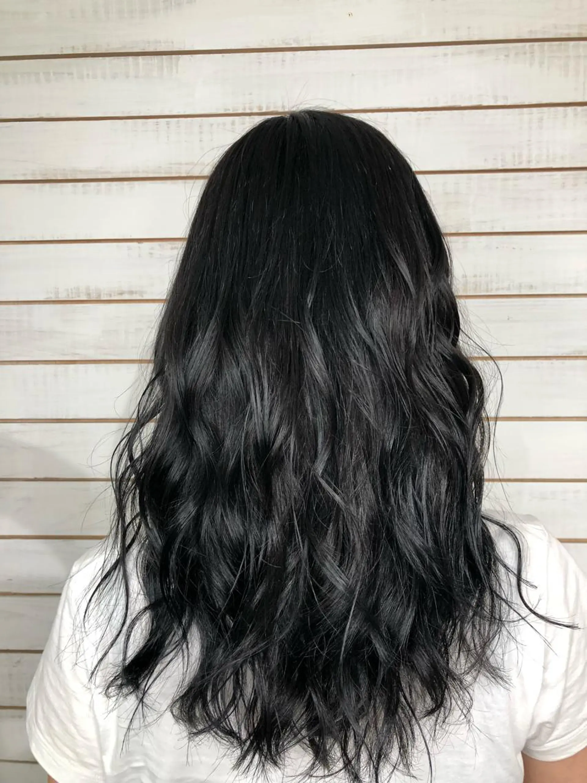 ミディアム カラー 黒髪 ネイビーカラー 🦋美髪／エクステ 🦋アベイクミのヘアスタイル