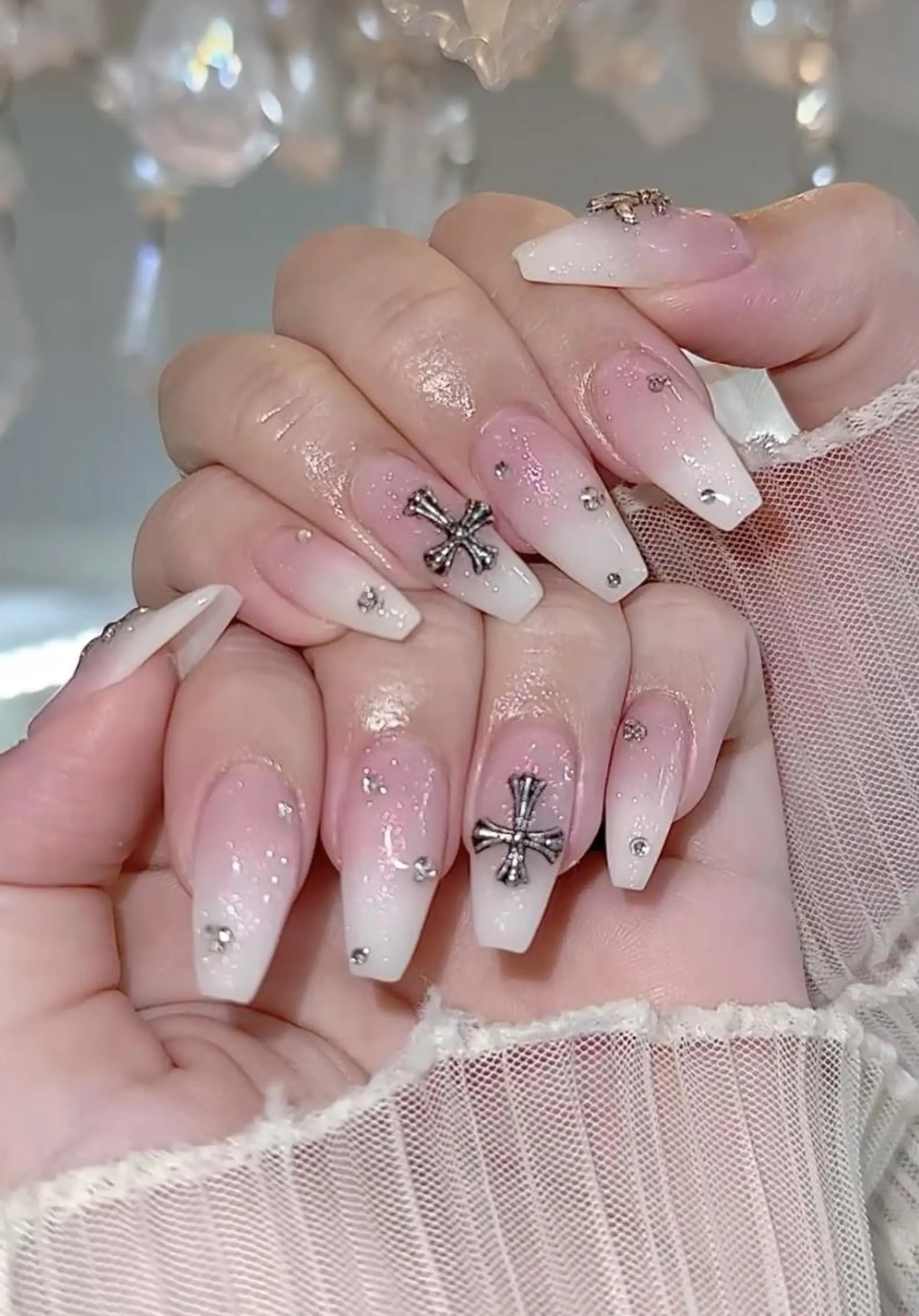 ネイル 長さ出し フレンチネイル グラデーション 卒業式 マグネットネイル Sora nail 長さ出し専門店のネイルデザイン