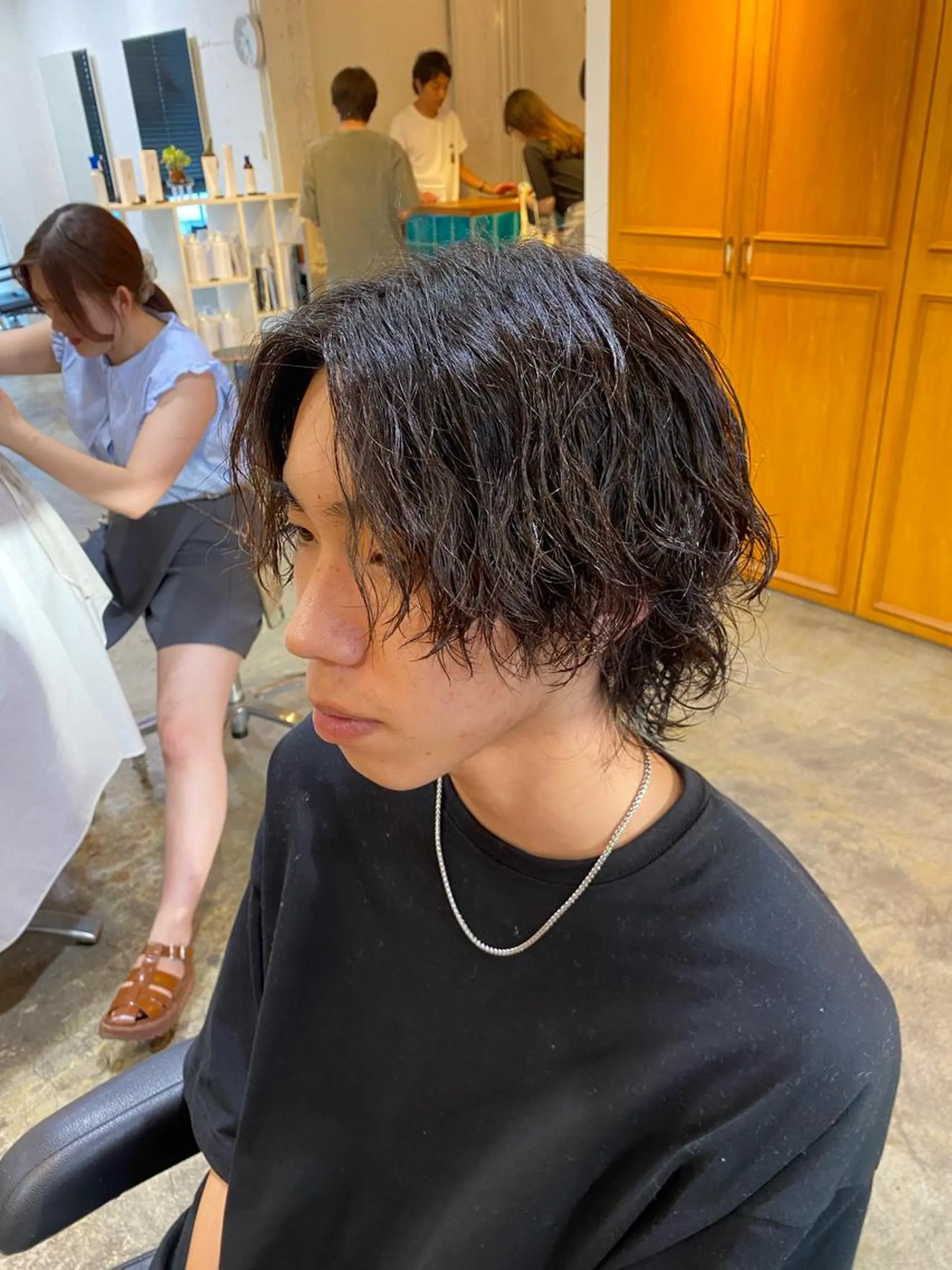 ショート パーマ メンズ レイヤーボブ/ 艶カラー/サナ🌼のヘアスタイル