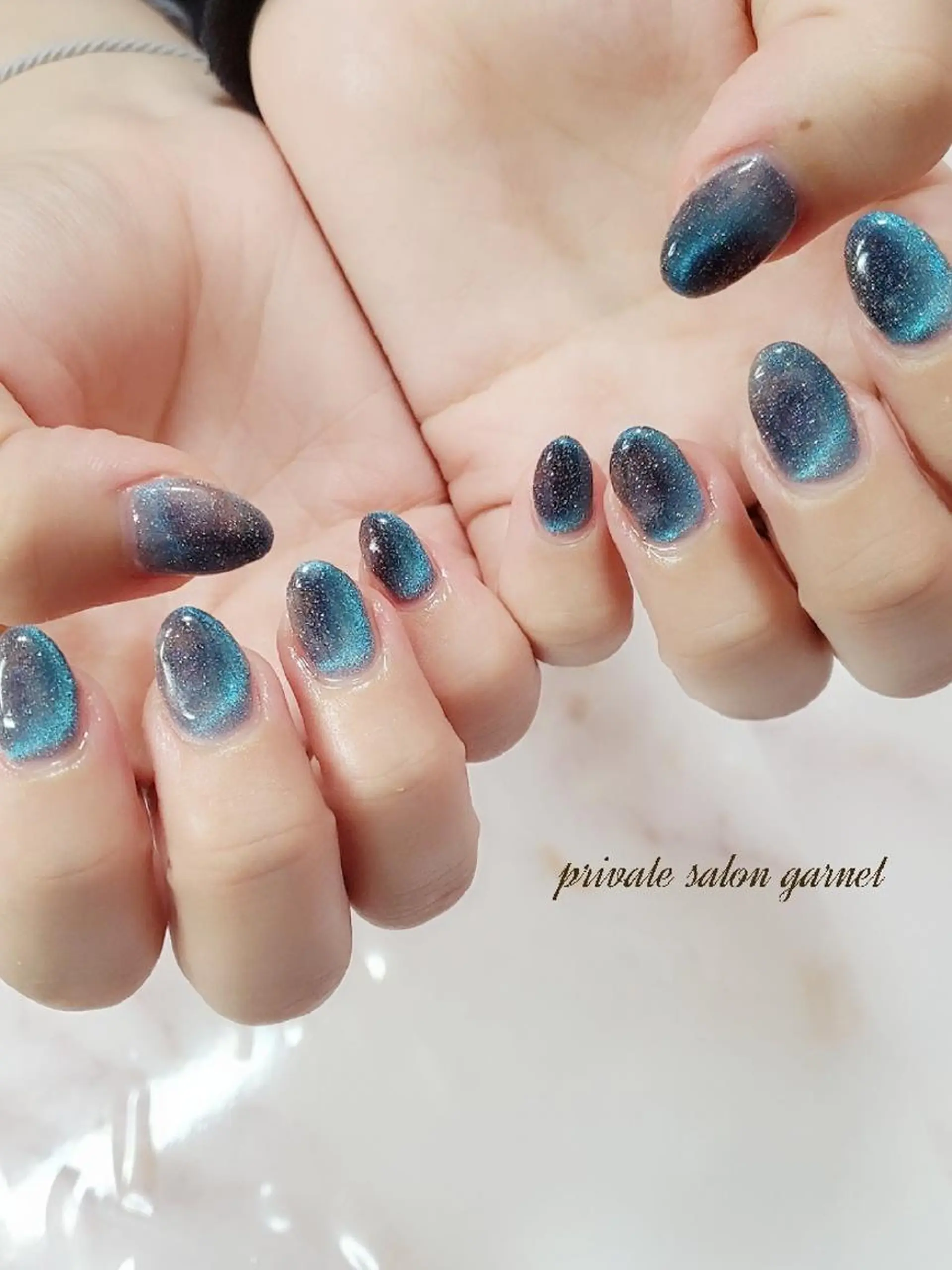 ネイル ショート マグネットネイル ハンドネイル Garnet nailのネイルデザイン