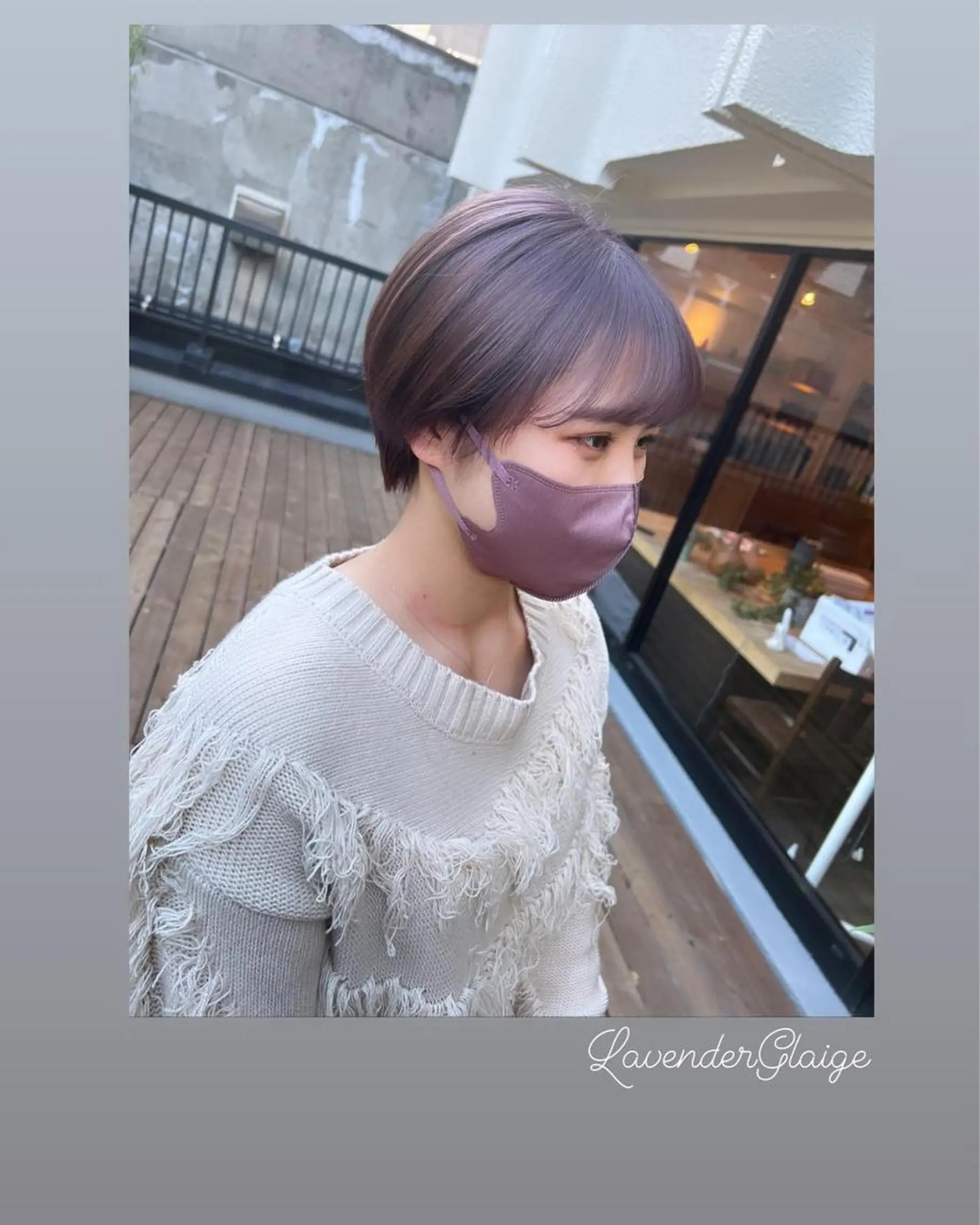 ショート カラー アッシュ ブリーチ ラベンダーカラー ラベンダーアッシュ カット ヘアカラー トリートメント ハイライト/インナー /ブリーチ/レイヤーのヘアスタイル