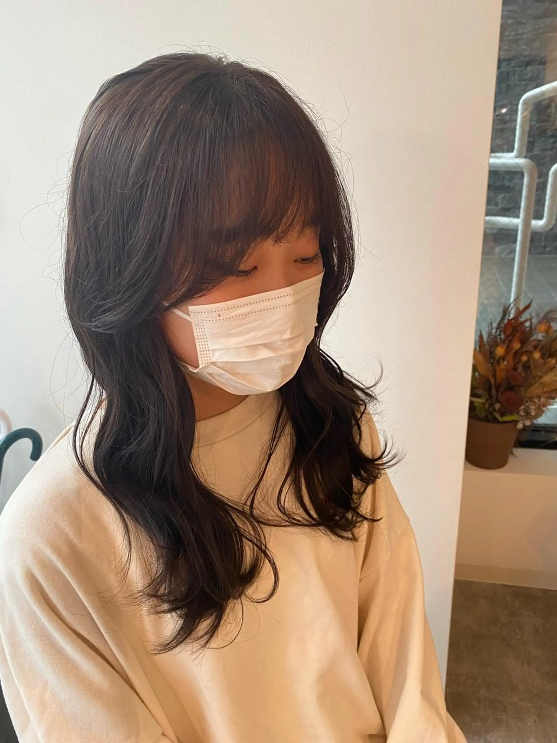 セミロング カラー ブラウンカラー ヨシンモリ 韓国風ヘア オスズ 🎀´-のヘアスタイル