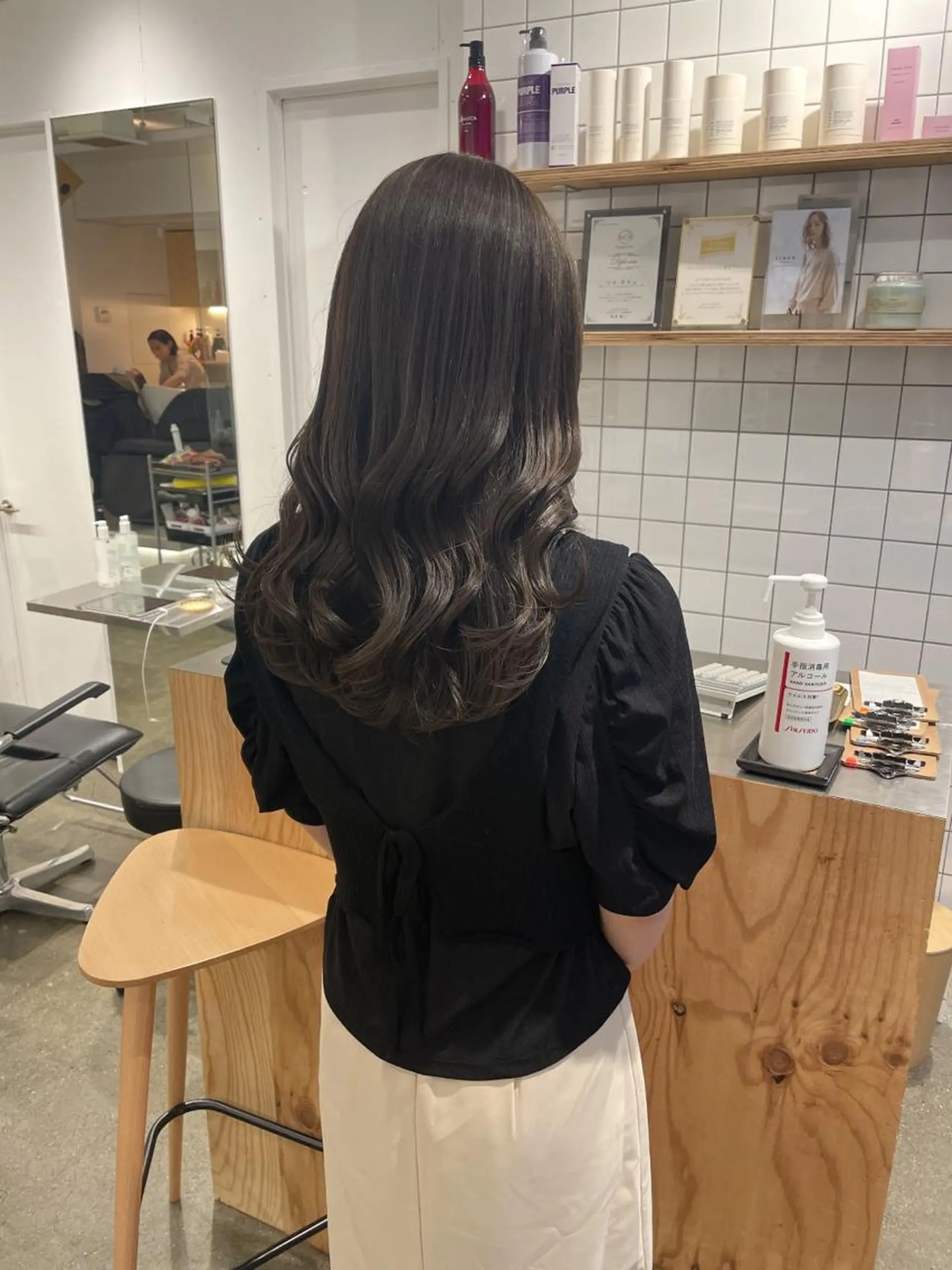ロング カラー グレージュ ハイライトカラー オリーブカラー オリーブグレージュ オリーブグレー ヘアカラー ♡🪞韓国スタイル/ MISATO🪞♡のヘアスタイル