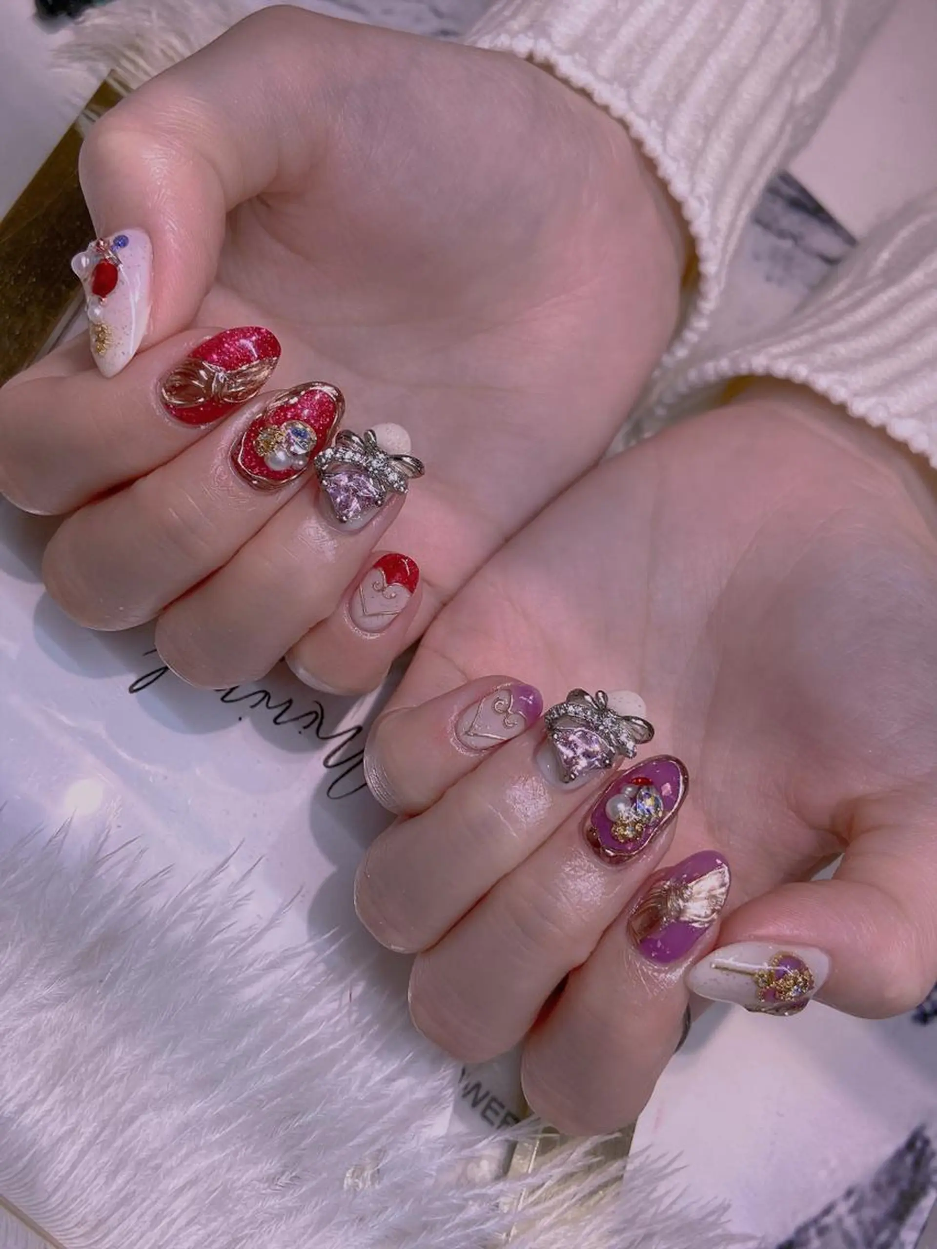 ネイル ハート 長さだし専門店 M2　rikaのネイルデザイン