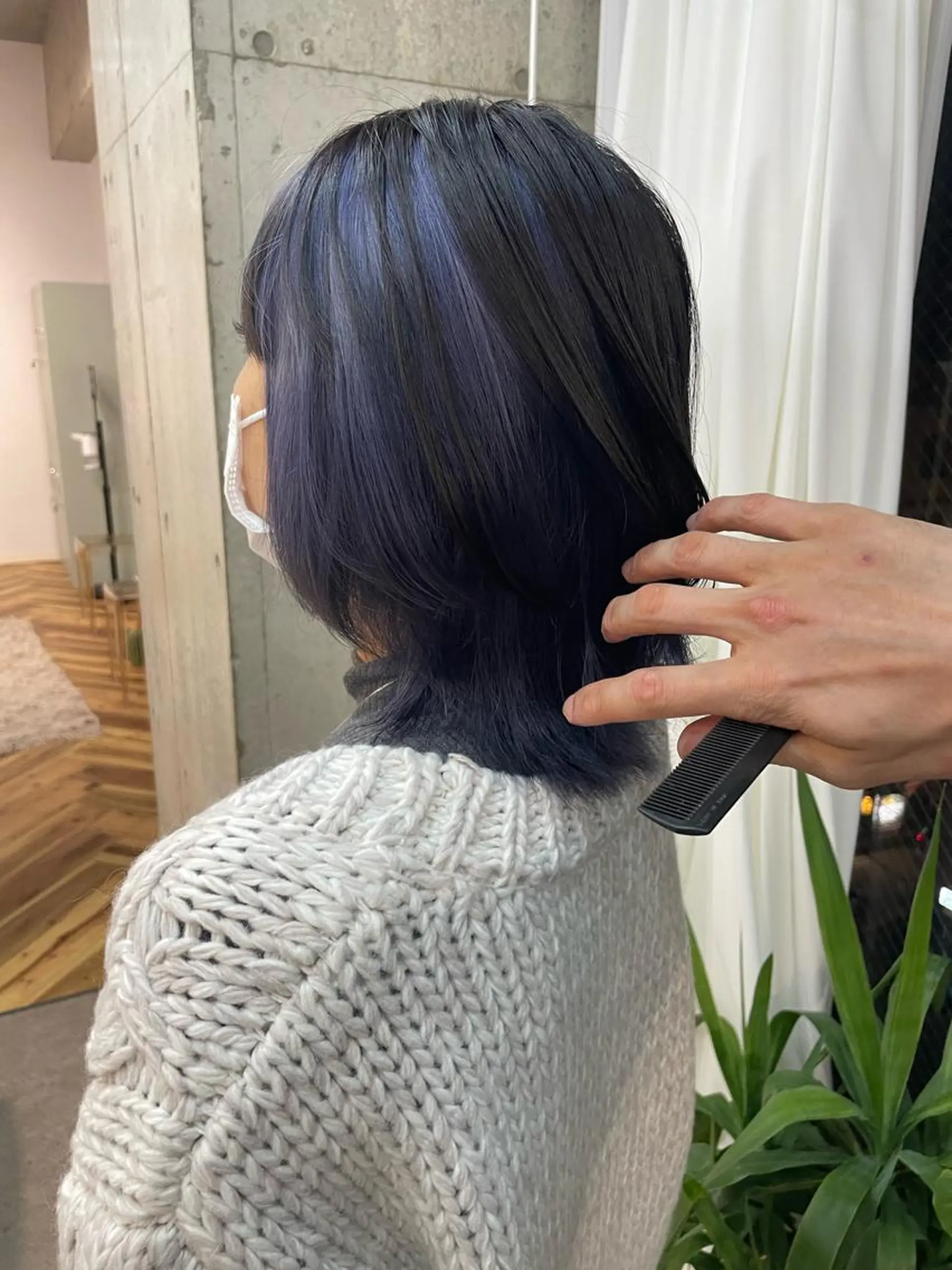 ミディアム カラー ブルーカラー ブルーバイオレット バイオレットカラー SHOTO ハイトー ン/ブロンドカラーのヘアスタイル
