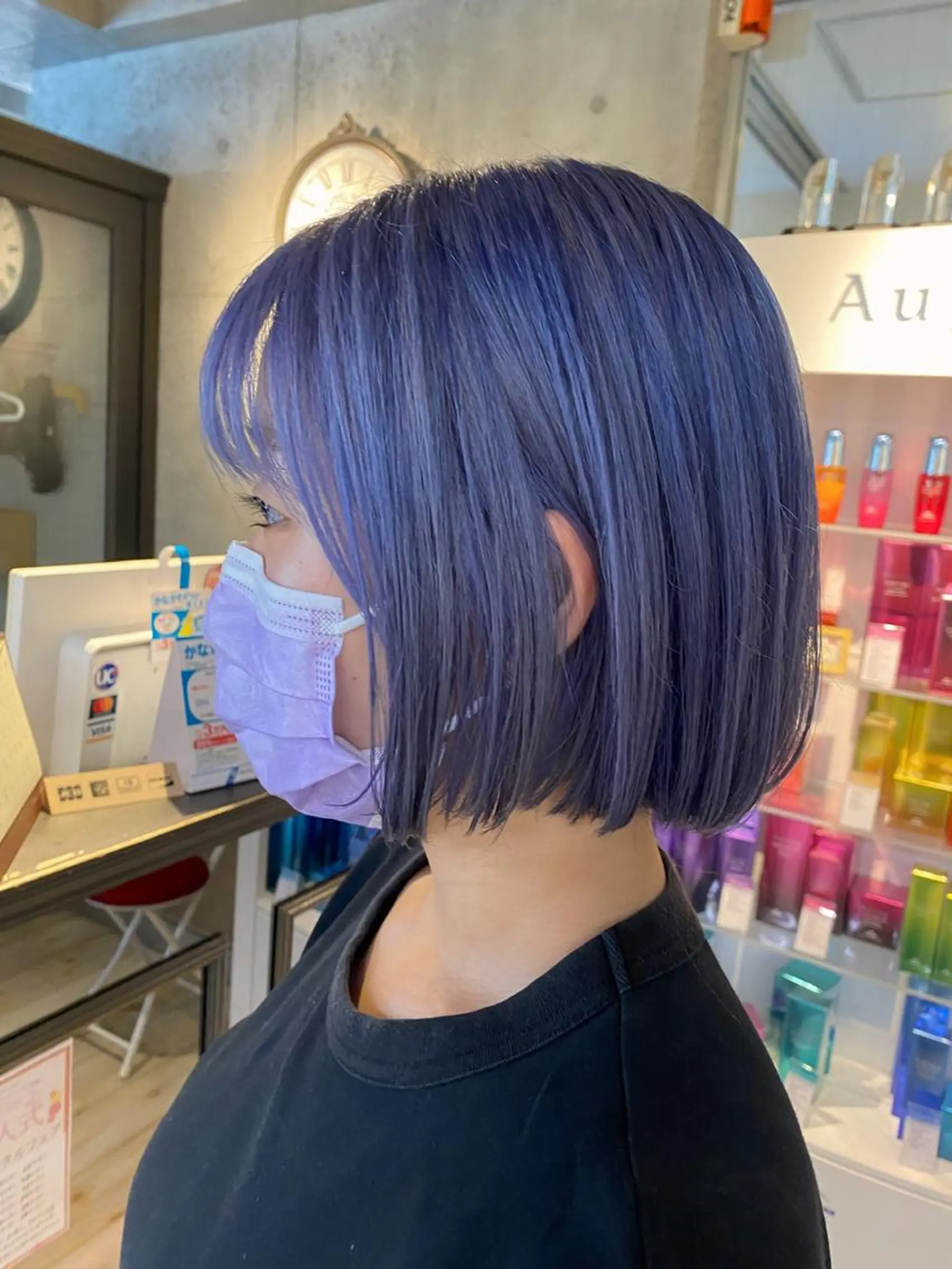 ショート カラー ブリーチ ブルーカラー ブルーラベンダー ラベンダーカラー カット ヘアカラー トリートメント wakana 【ブリーチカラー】のヘアスタイル
