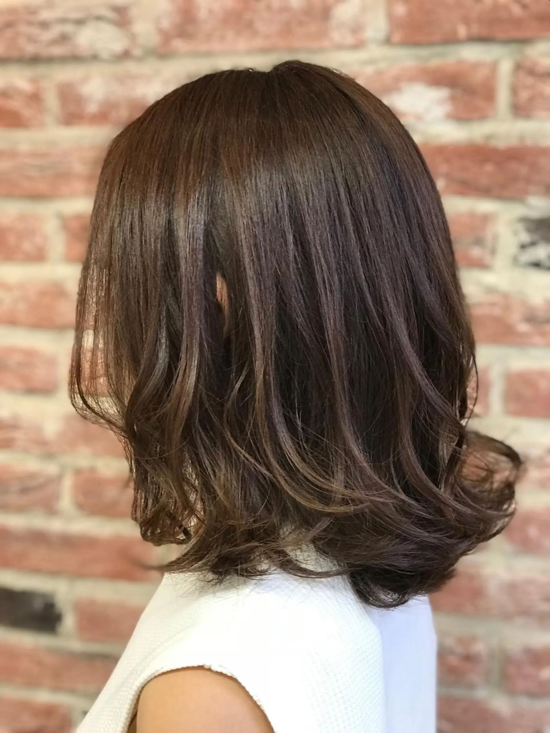 ミディアム カラー ブラウンカラー マロンブラウン 市村 正義のヘアスタイル