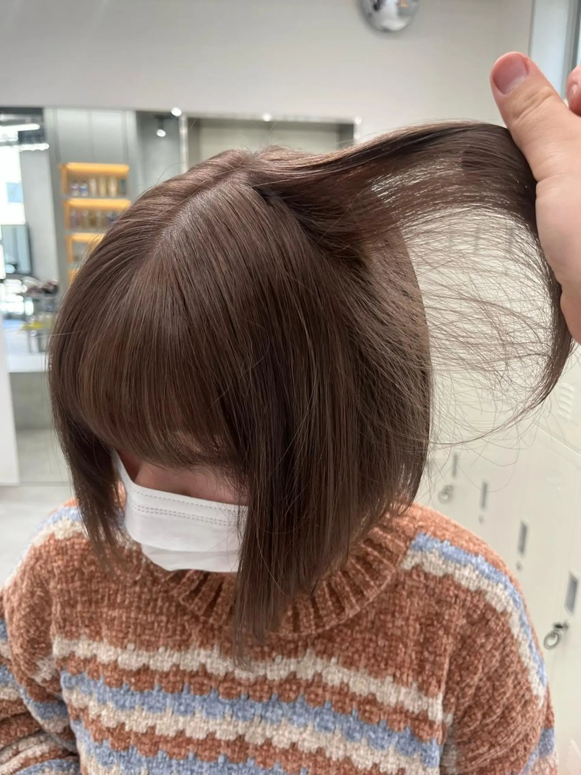カラー ベージュカラー ブリーチ モカベージュ 中村 彩夏のヘアスタイル