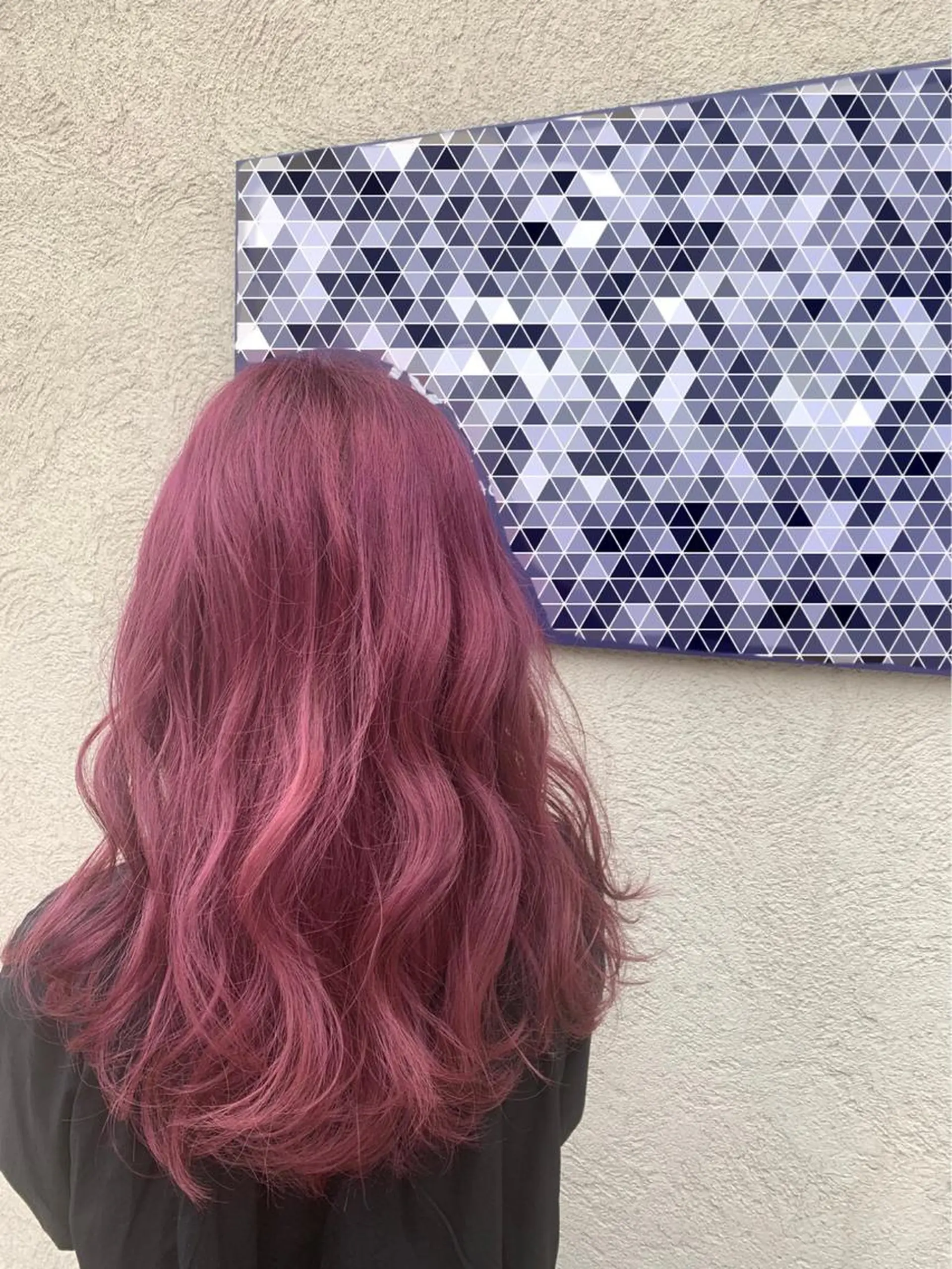 セミロング ピンクラベンダー ヘアカラー トリートメント 嶋崎 啓人のヘアスタイル