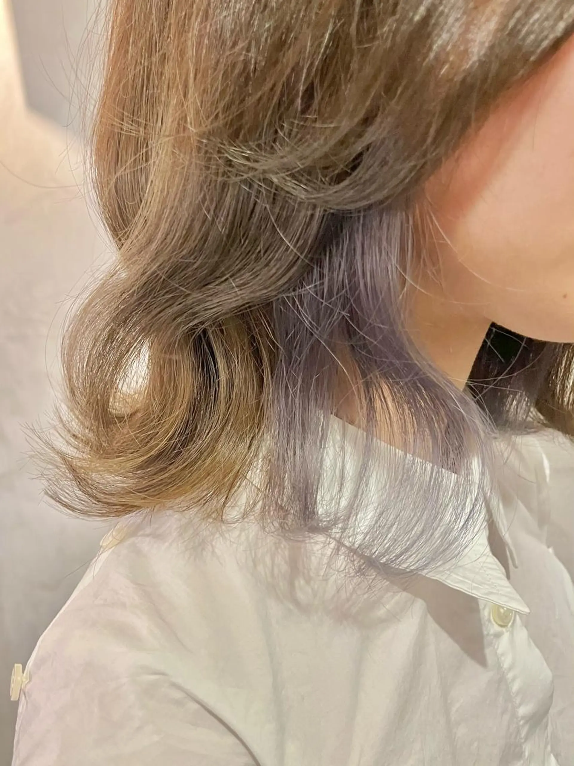 ミディアム カラー ラベンダーカラー シルバー ヘアカラー 透明感カラー/ ブリーチ無し/RYOのヘアスタイル