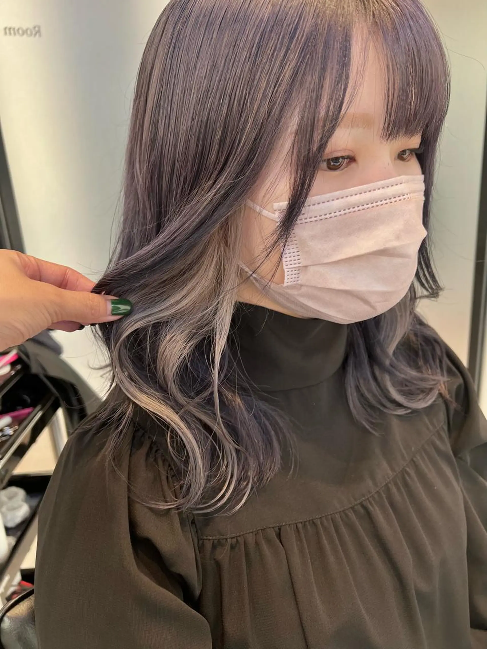 ミディアム カラー ヘアカラー トリートメント 宮永 智香のヘアスタイル