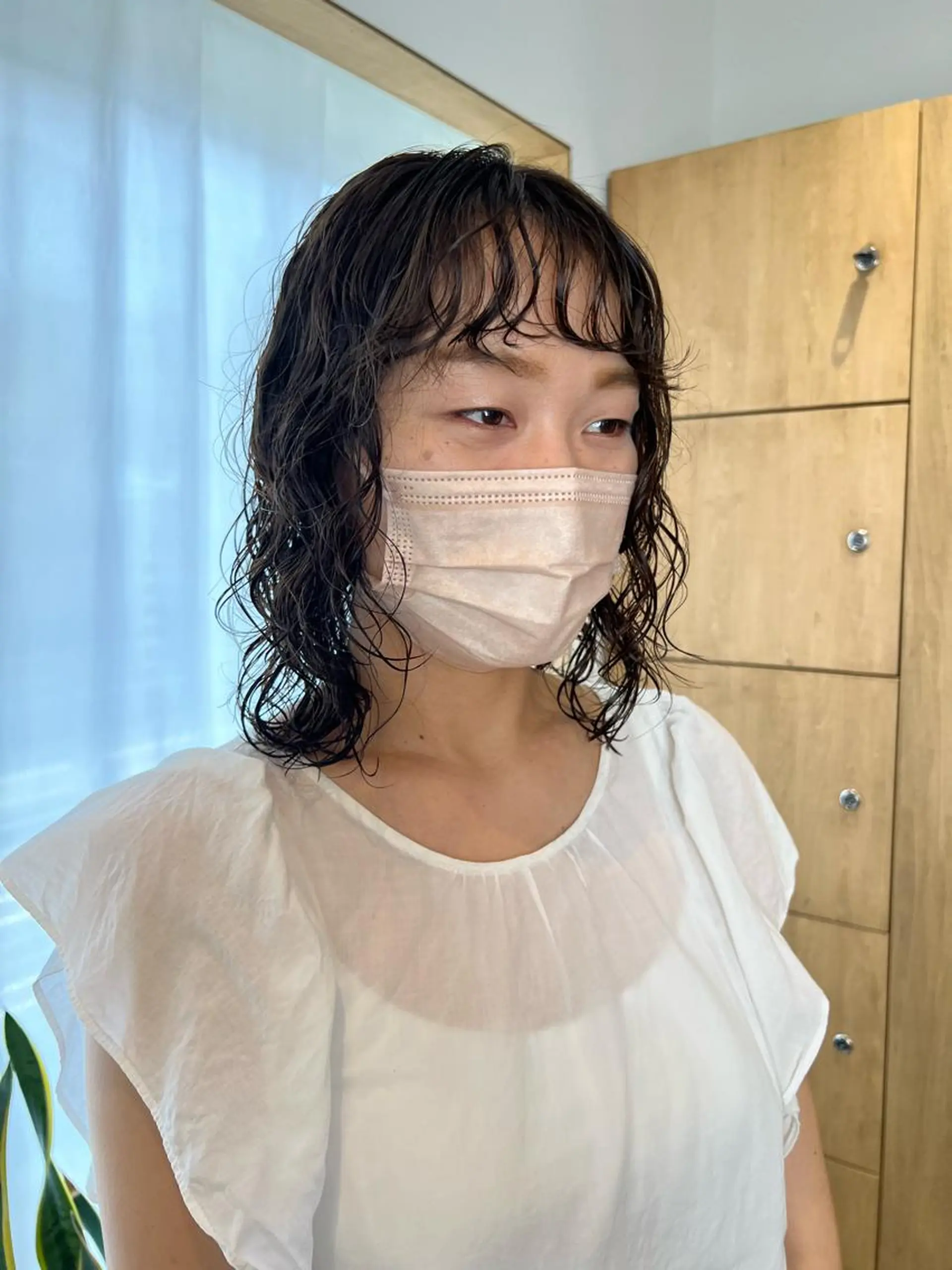 ミディアム カラー パーマ ミディアムパーマ /癖毛パーマのヘアスタイル