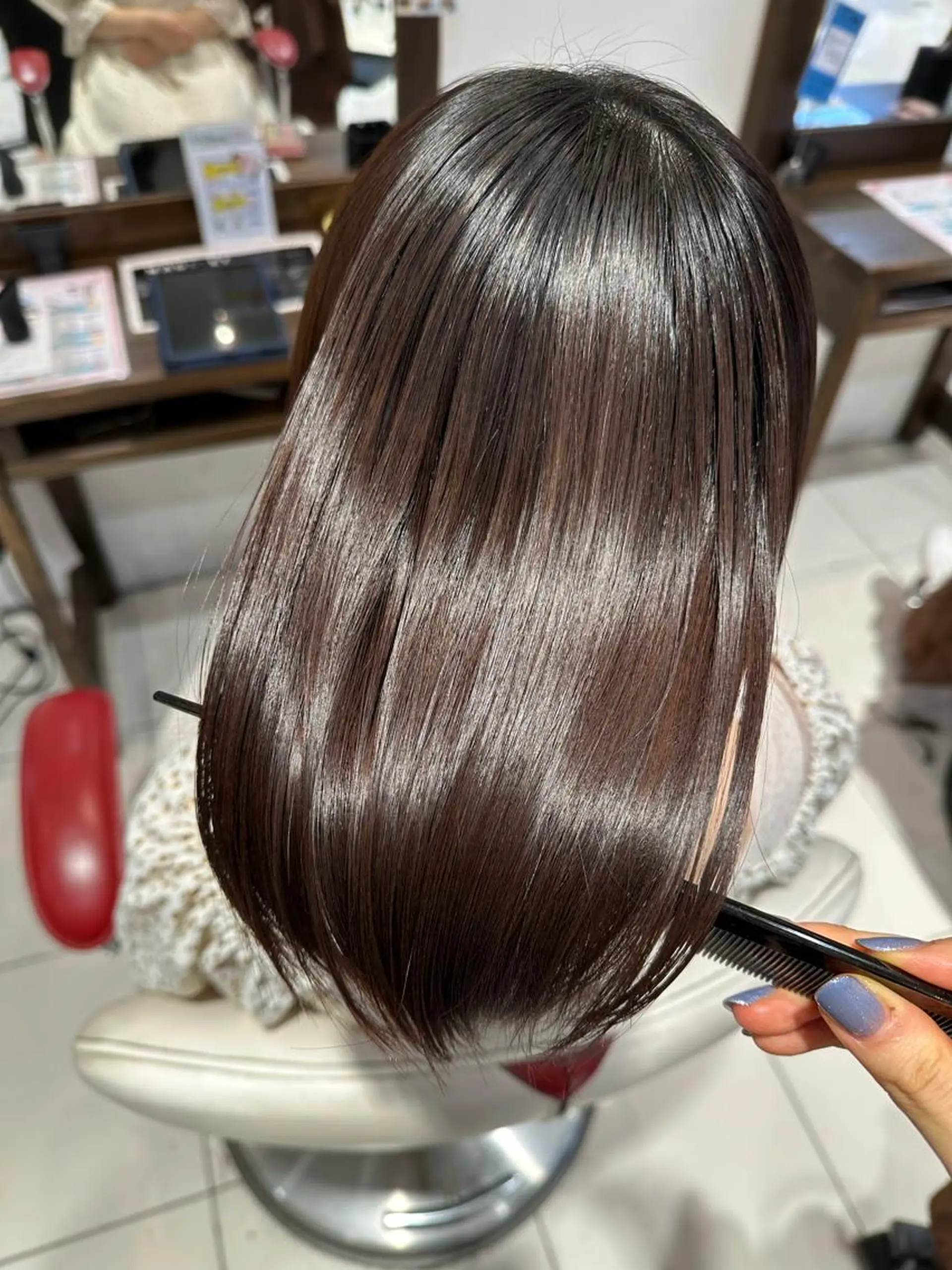 ショート 切りっぱなしボブ ボブ 髪質改善 トリートメント トリートメント 💜髪質改善推し💜 Sein.せりのヘアスタイル
