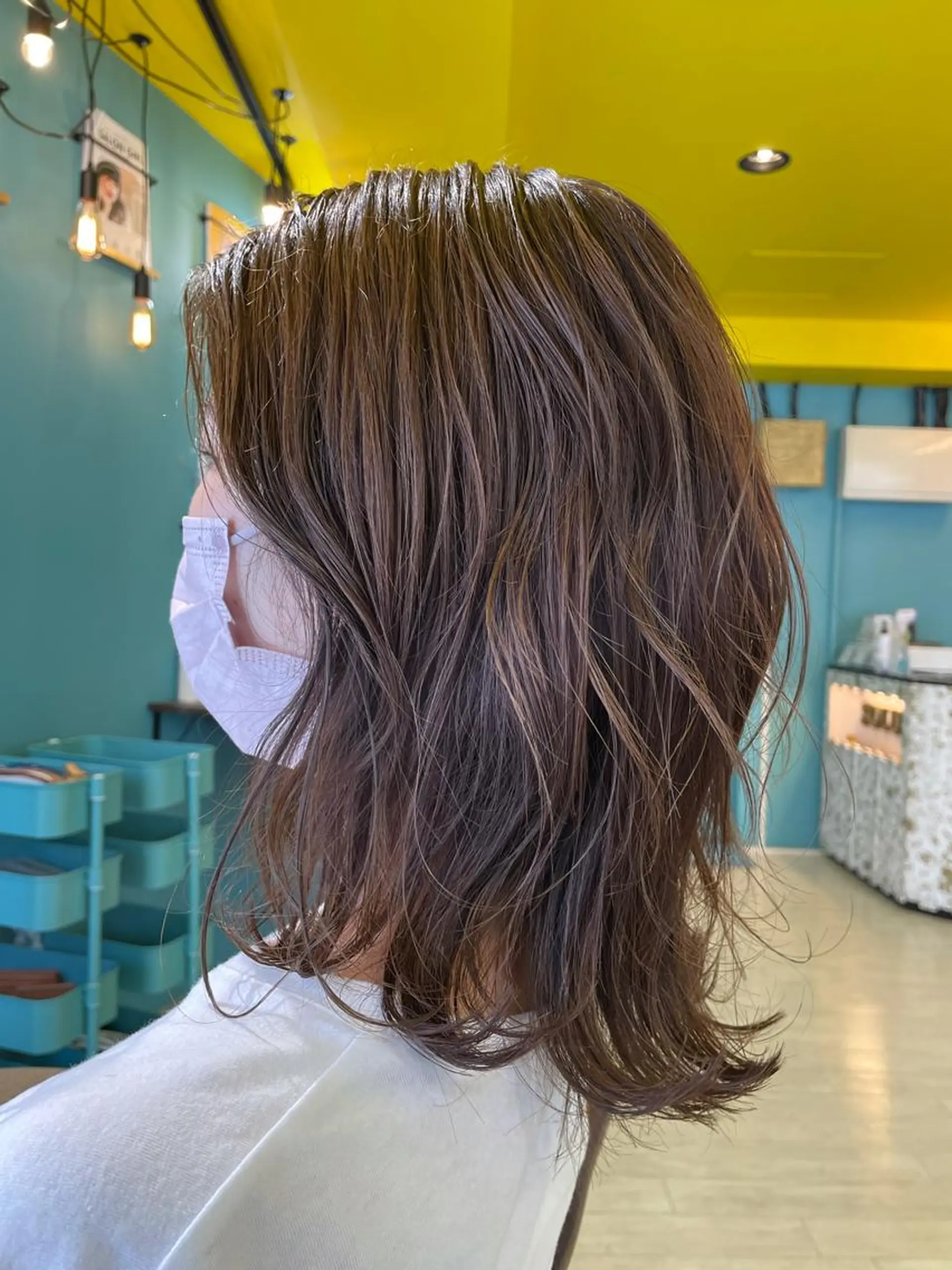 ミディアム アッシュ アッシュグレー アッシュグレージュ 末石 智のヘアスタイル
