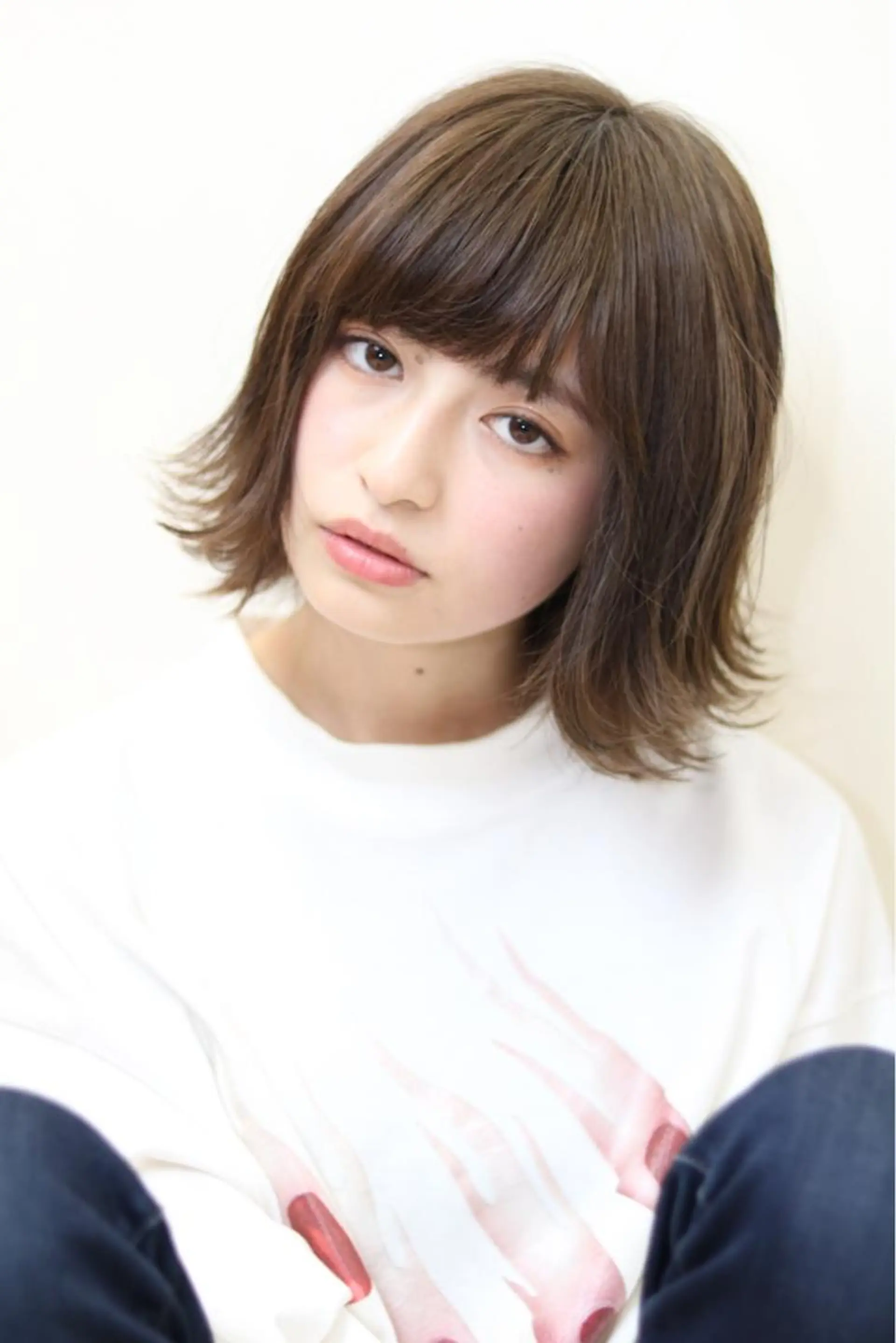 ショート カラー パーマ 切りっぱなしボブ ボブ 外ハネヘア 及川 翔のヘアスタイル