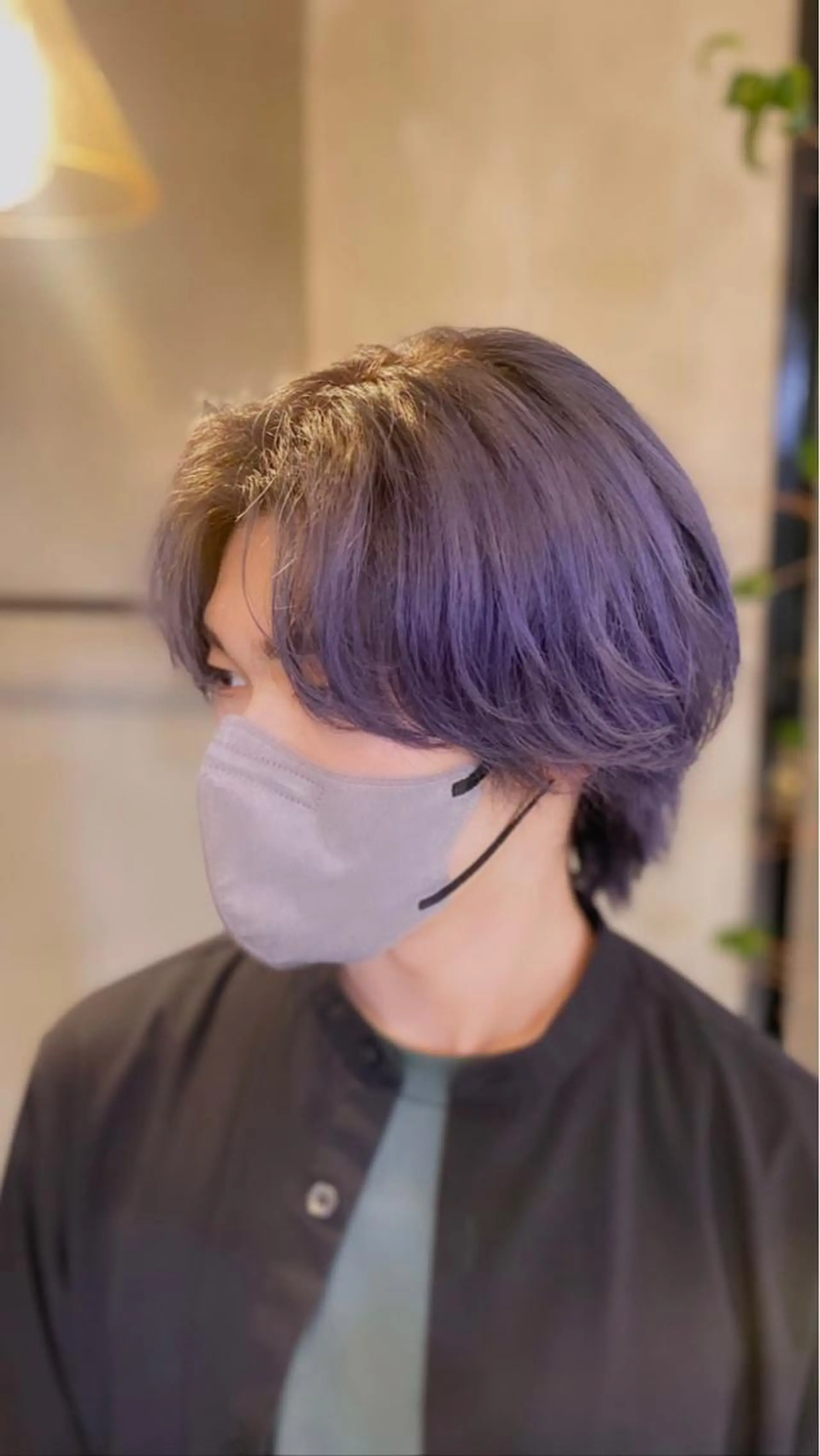 ショート カラー メンズ パープルカラー そうや 🐺のヘアスタイル