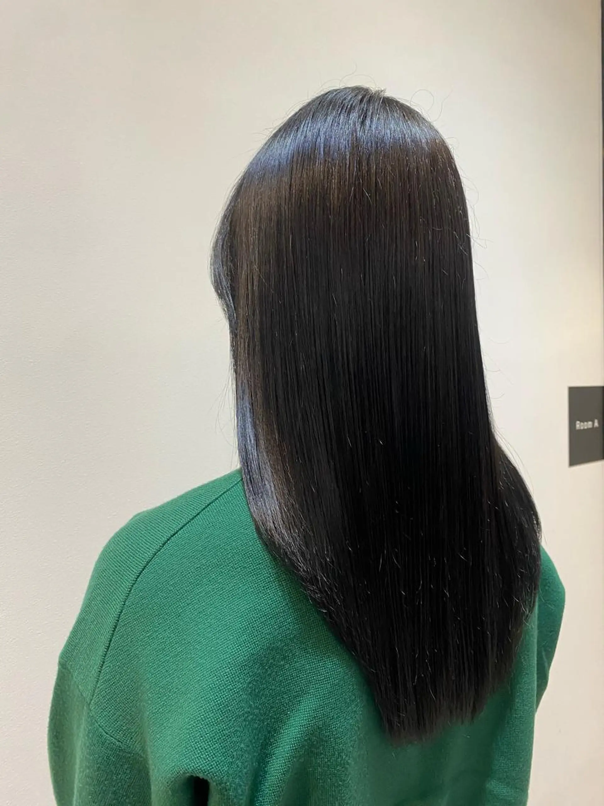 ロング カラー ロングレイヤー 黒髪 ブルーカラー ブルーブラック ブルーグレー カット ヘアカラー トリートメント ♡オシャ髪♡AI ✂️newi町田のヘアスタイル