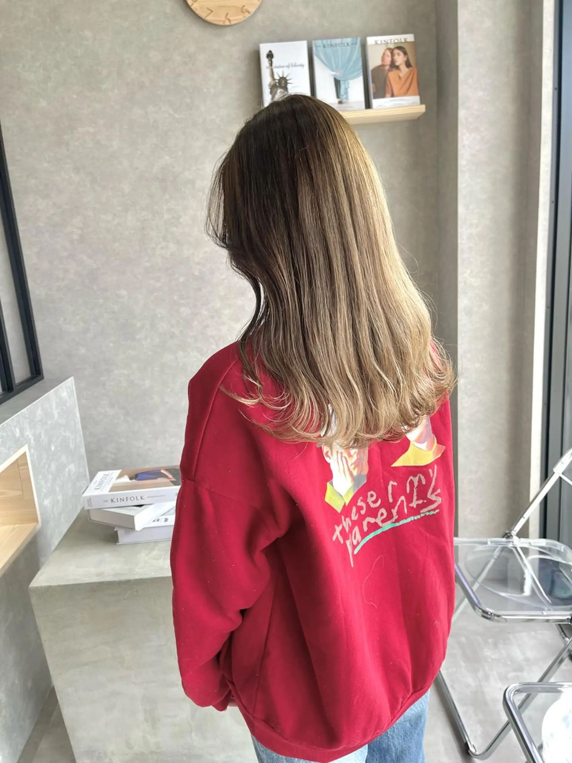 ミディアム カラー カット ヘアカラー トリートメント 一ノ瀬 暁のヘアスタイル