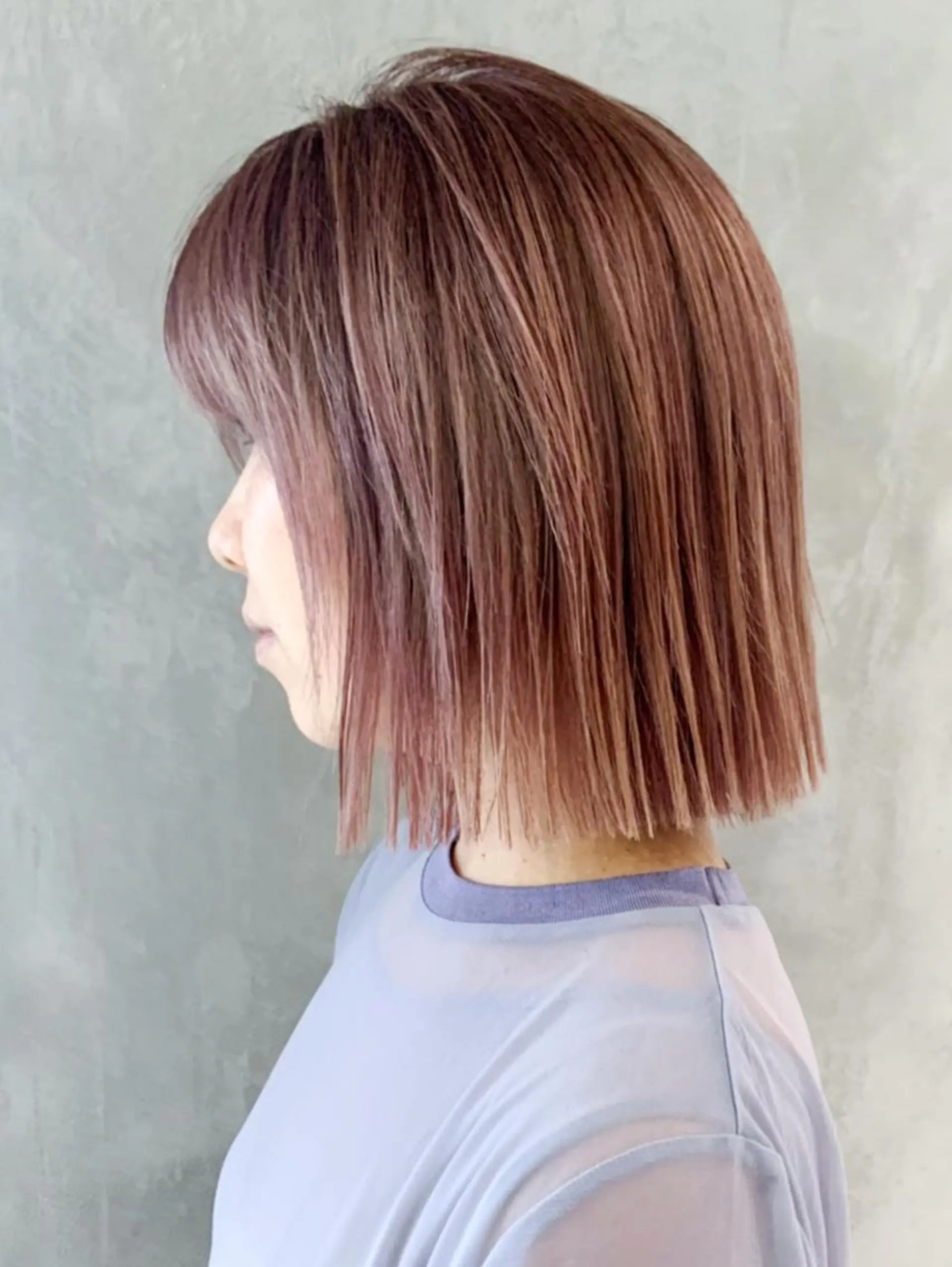 ミディアム カラー パーマ ヘアアレンジ ピンクカラー ボブ ITbyALBUM 浦和店のヘアスタイル