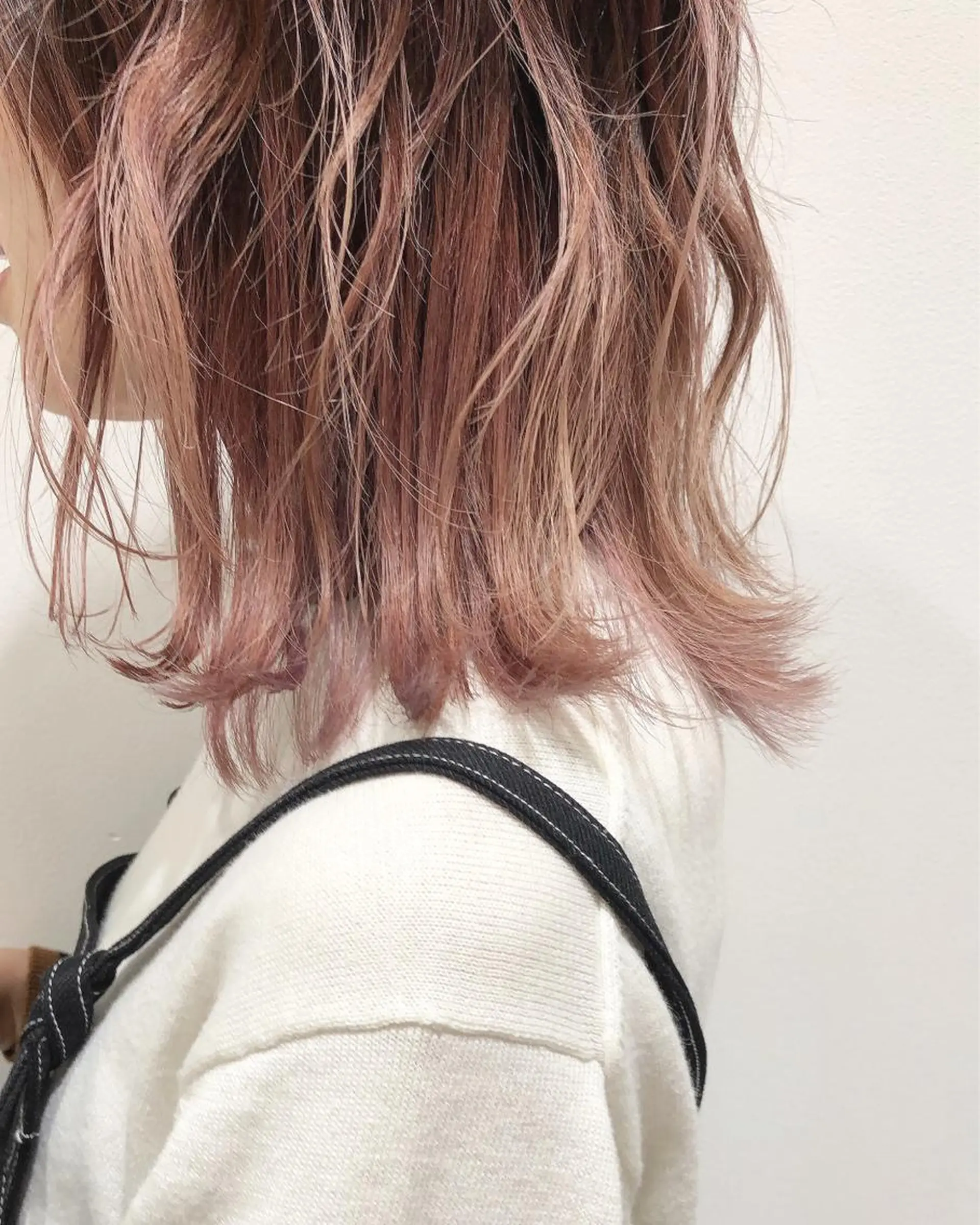 ミディアム カラー ブリーチ 透明感カラー グラデーションカラー ピンクカラー wカラー 指名No1かけるのヘアスタイル