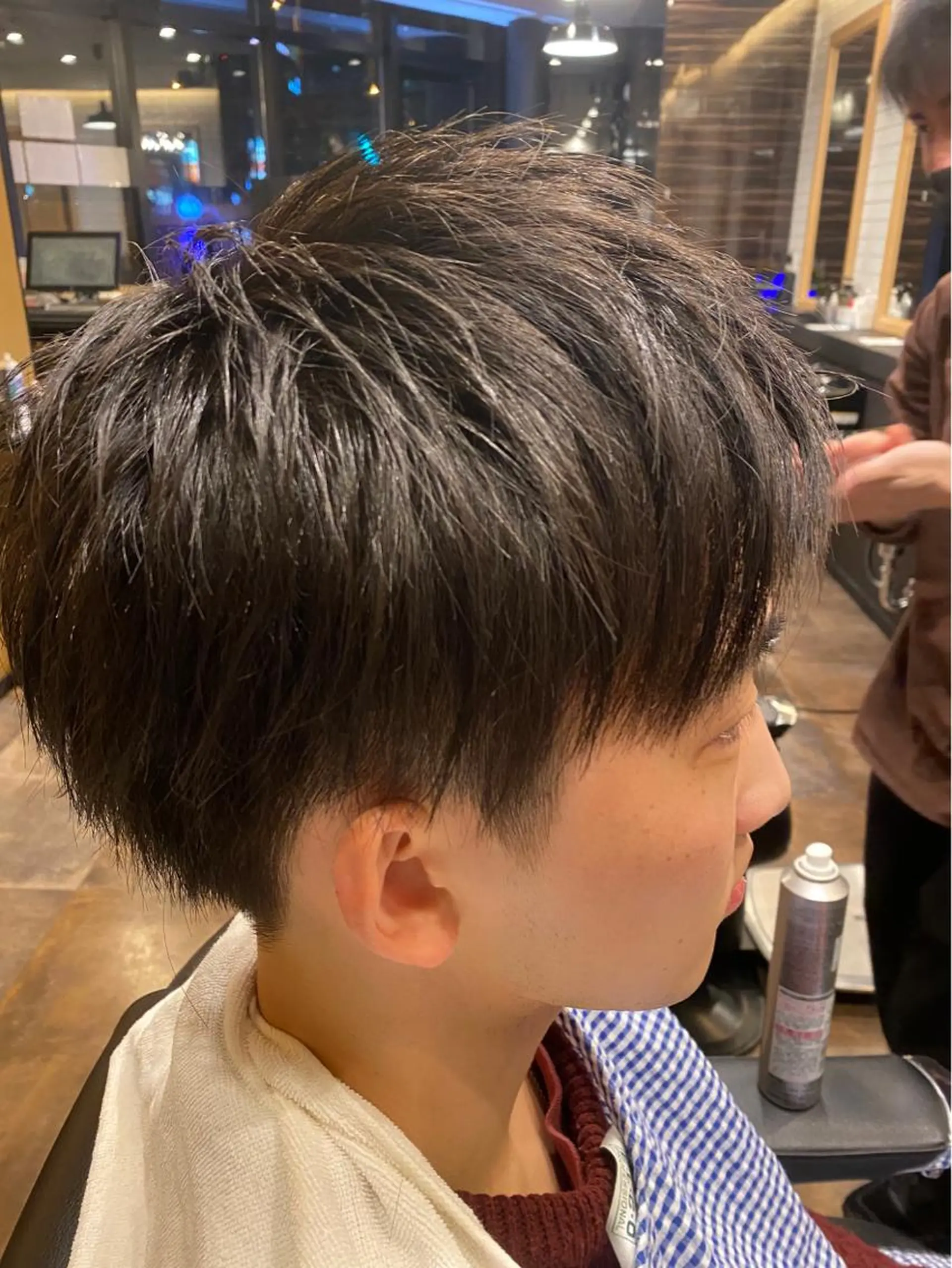 ミディアム メンズ アップバング ツーブロック 🌟夜から通える🌟 メンズ専門店長RENのヘアスタイル