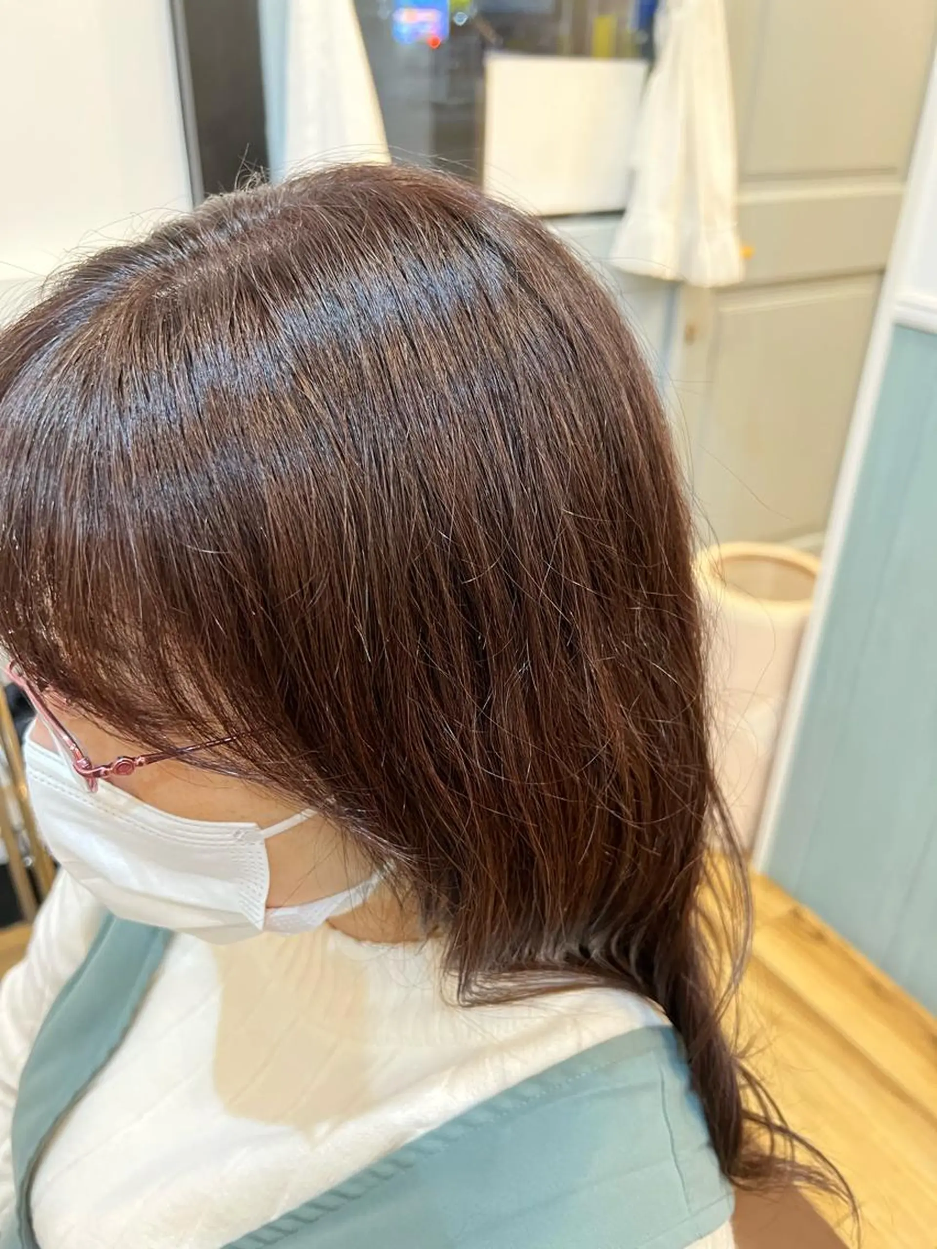 セミロング カラー ベージュカラー ピンクカラー ピンクベージュ 🐰ハイトーンカラー 畠山　渡🐰のヘアスタイル